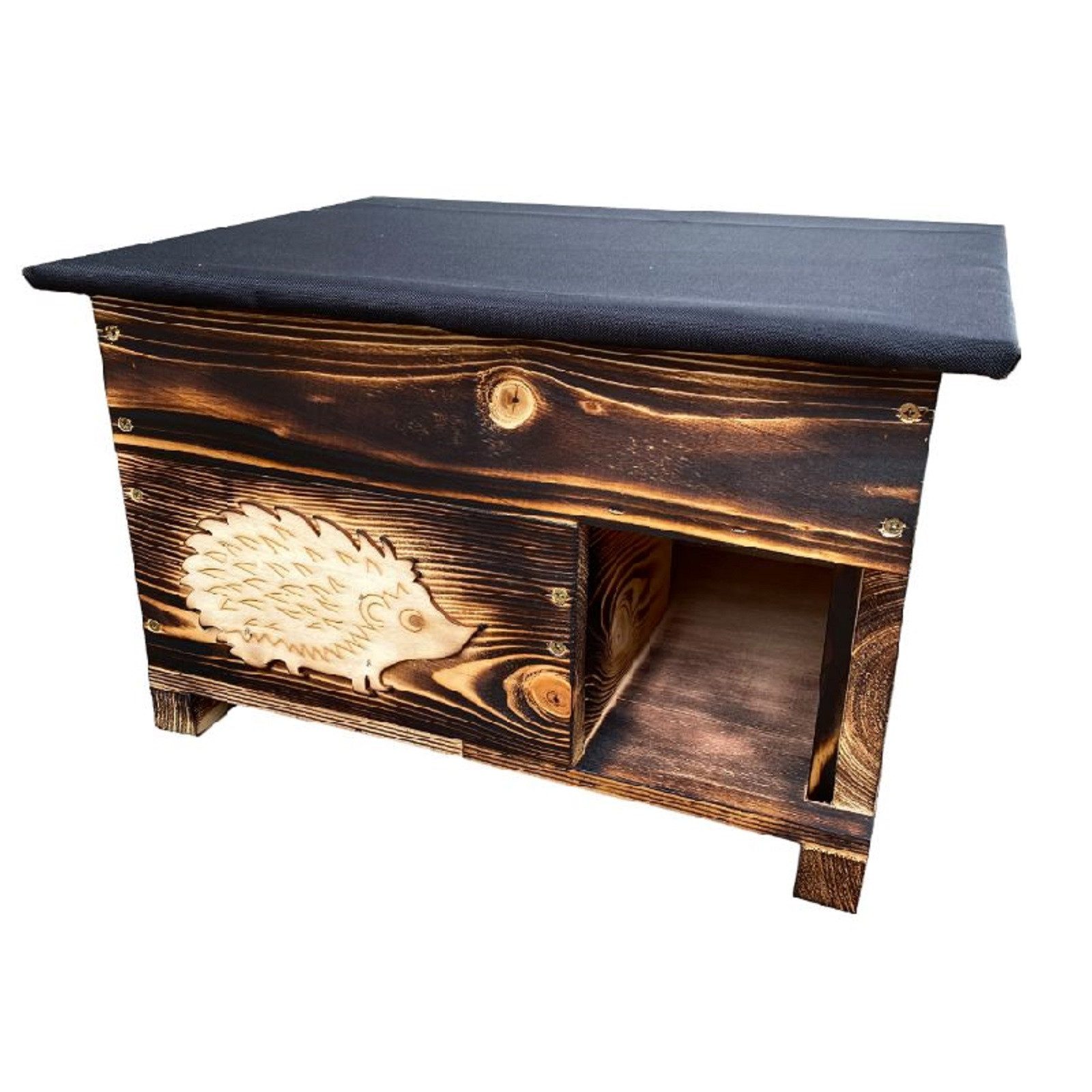 Tierhaus Igelhaus aus Holz 40x50x30 cm Geflammt