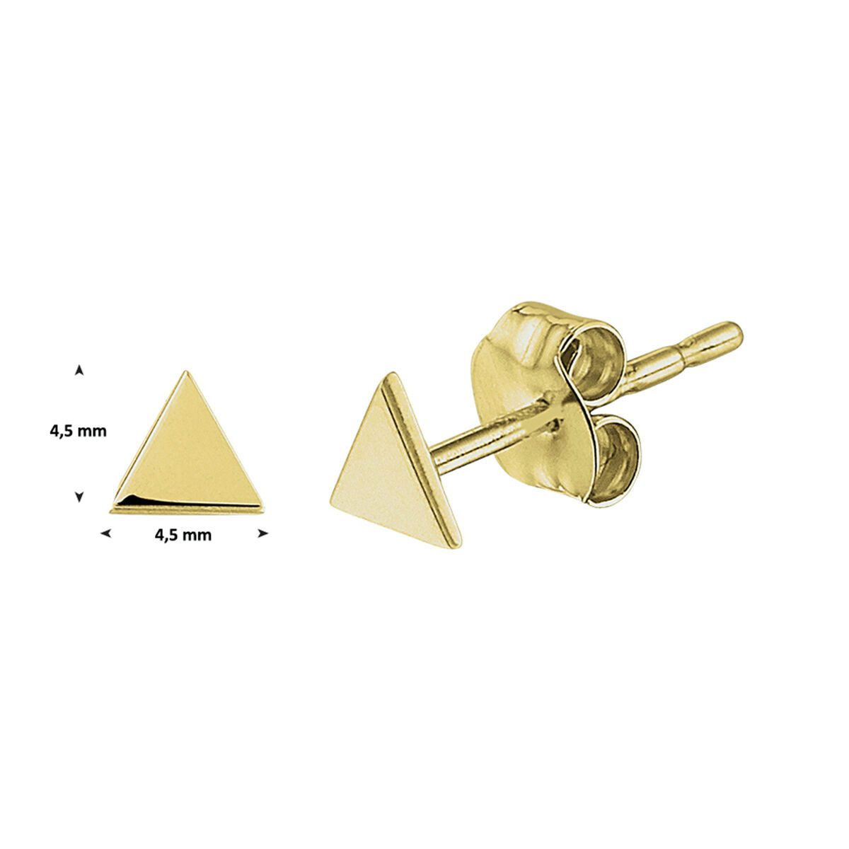 NICEANDnoble Paar Ohrstecker 585er Gelbgold Ohrstecker Plättchen Dreieck
