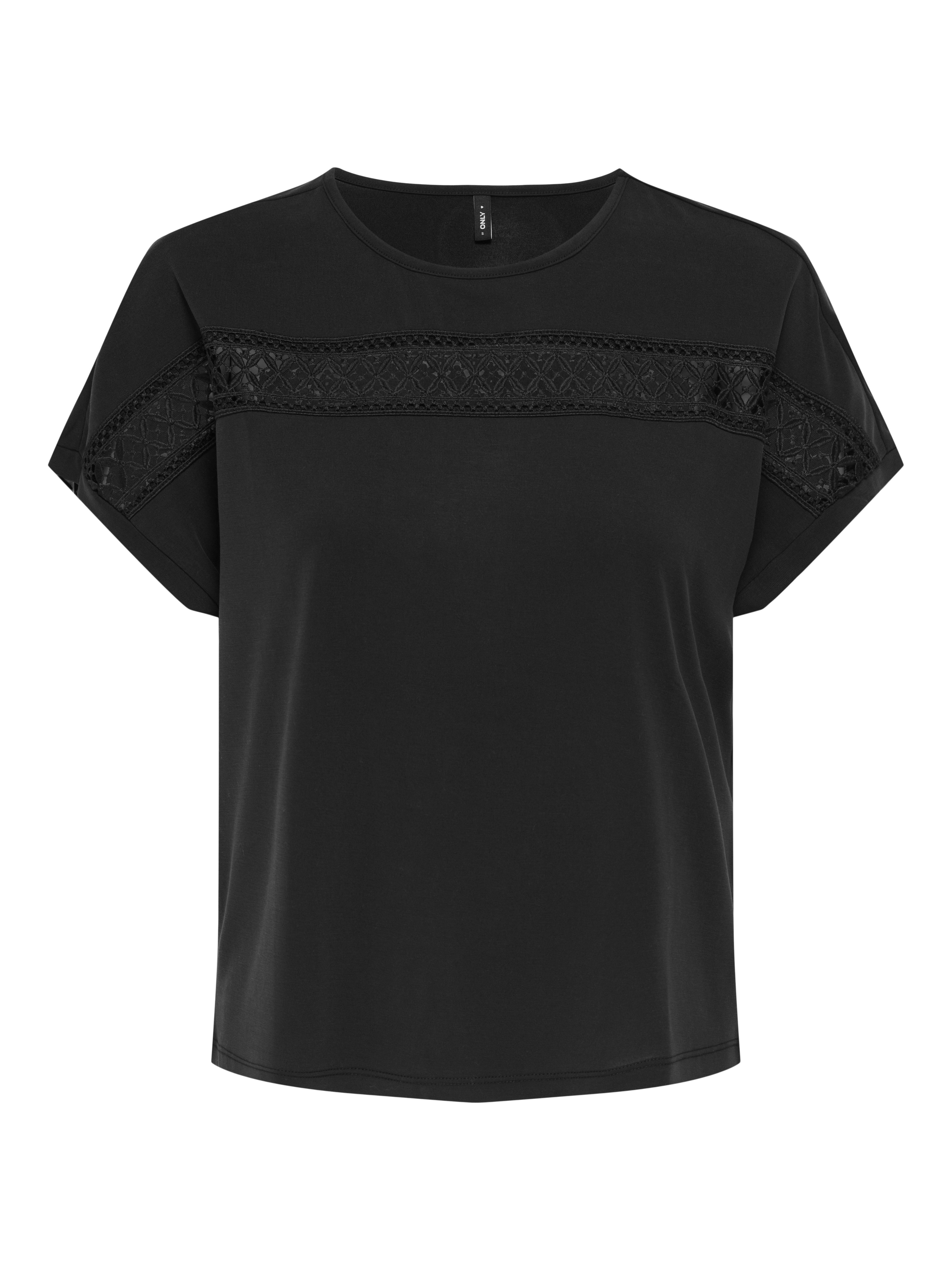 Kurzarmshirt ONLFREE LIFE S/S LACE PANEL TOP JRS
