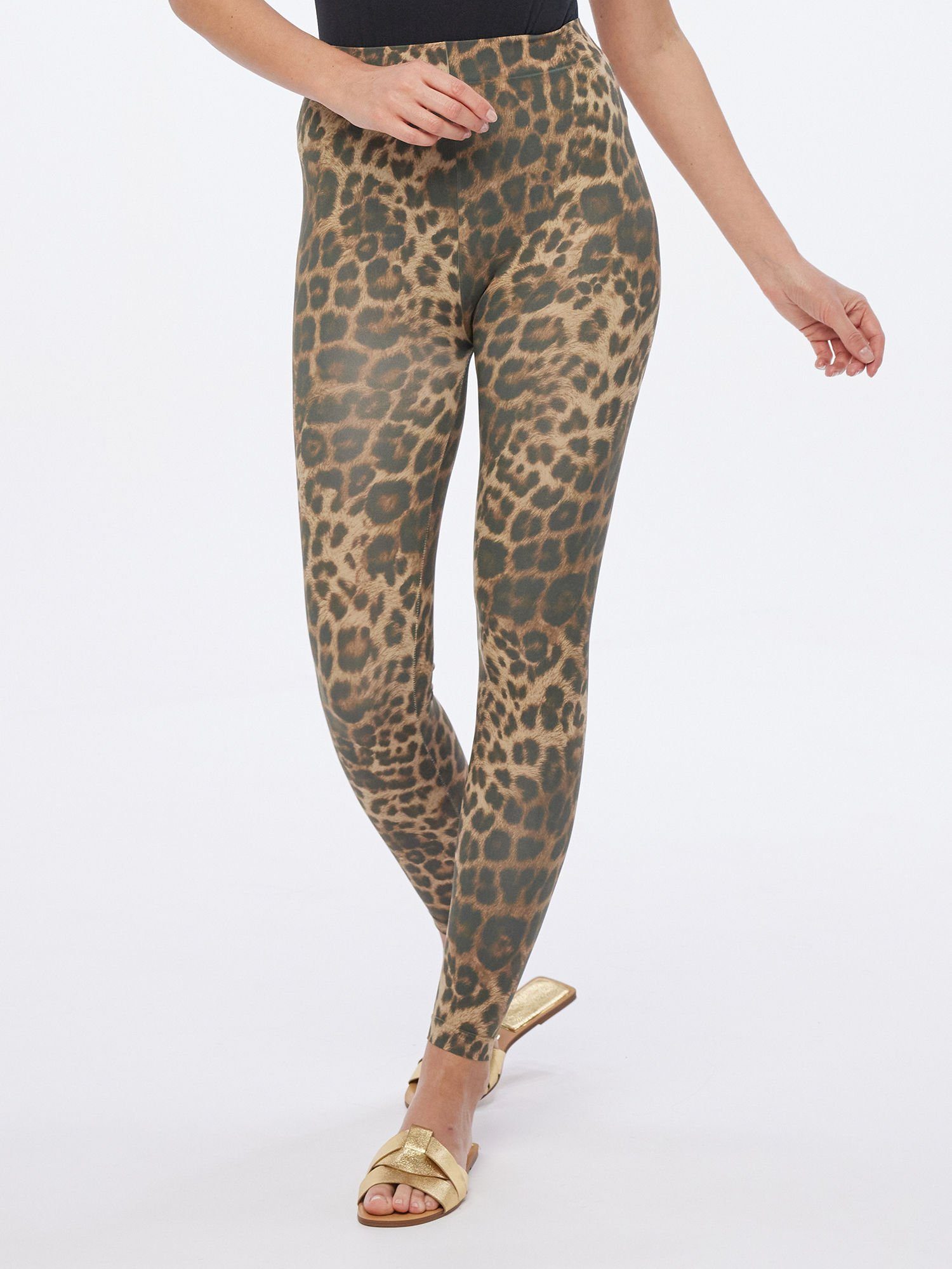 MONACO blue WEEKEND Leggings Stoffhose enganliegend mit Leopardenaufdruck