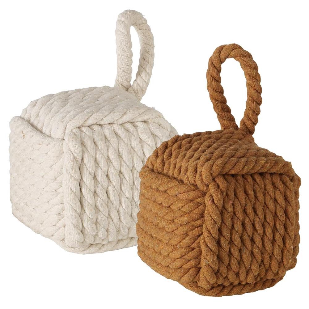 BOLTZE GRUPPE GmbH Türstopper Square Würfel Beige 2er Set, dekorativer Türstopper Fensterstopper als Würfel in Beige 2 Stück