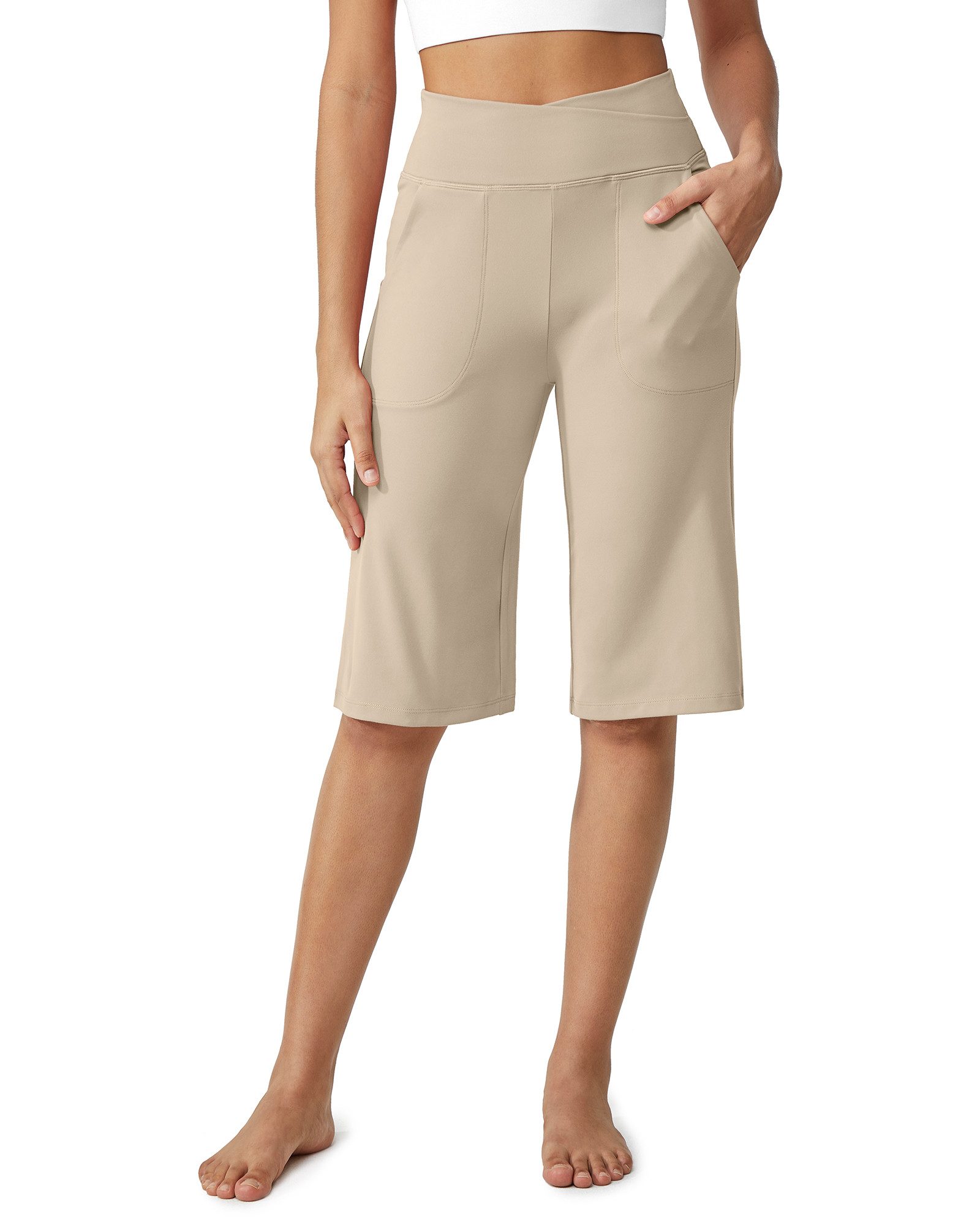 G4Free Caprihose Damen Sommer Jogginghose 3/4 Knielange High Waist Shorts W günstig online kaufen