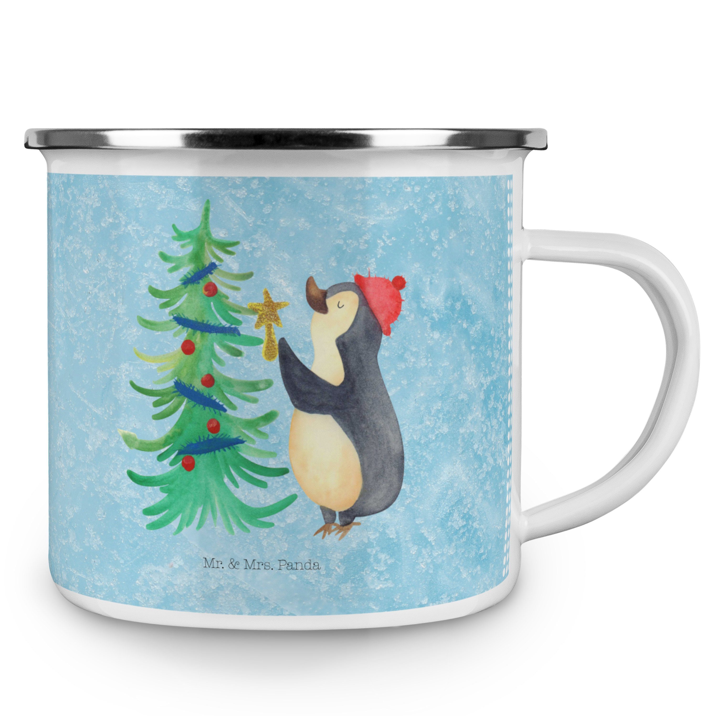 Pinguin Tas, Eisblau Outdoor Panda Becher - Heiligabend, & Mr. Emaille Mrs. - Geschenk, Weihnachtsbaum