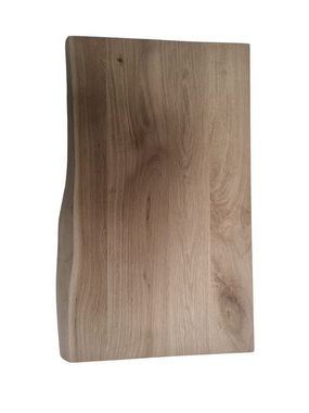 DM-Handel Waschtischplatte Eiche Holz Waschbeckenplatte (massiv Holz Waschtisch, Naturkante Waschbecken, von 40 cm bis 100 cm Breit), 4 cm stark