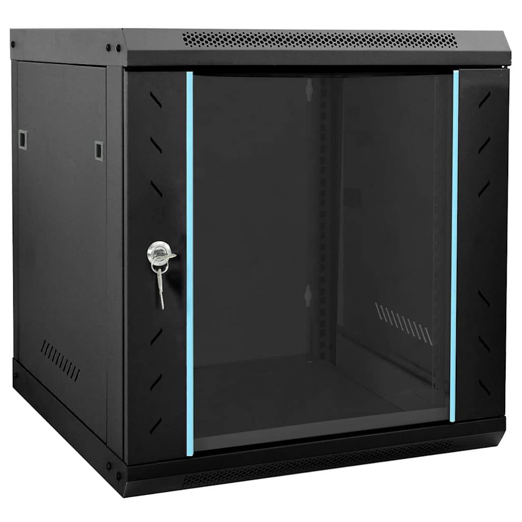 vidaXL Netzwerkschrank mit Speicher Schwarz 53 x 60 x 60 cm Stahl Netzwerk-Adapter