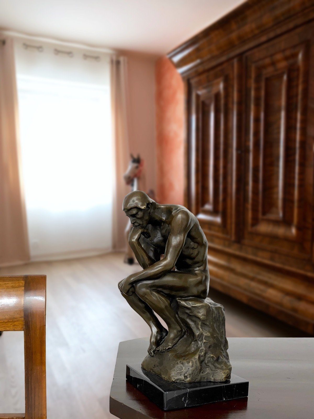 Aubaho Skulptur Bronzeskulptur der Denker Ko 23cm Skulptur Bronzefigur nach Mann Rodin