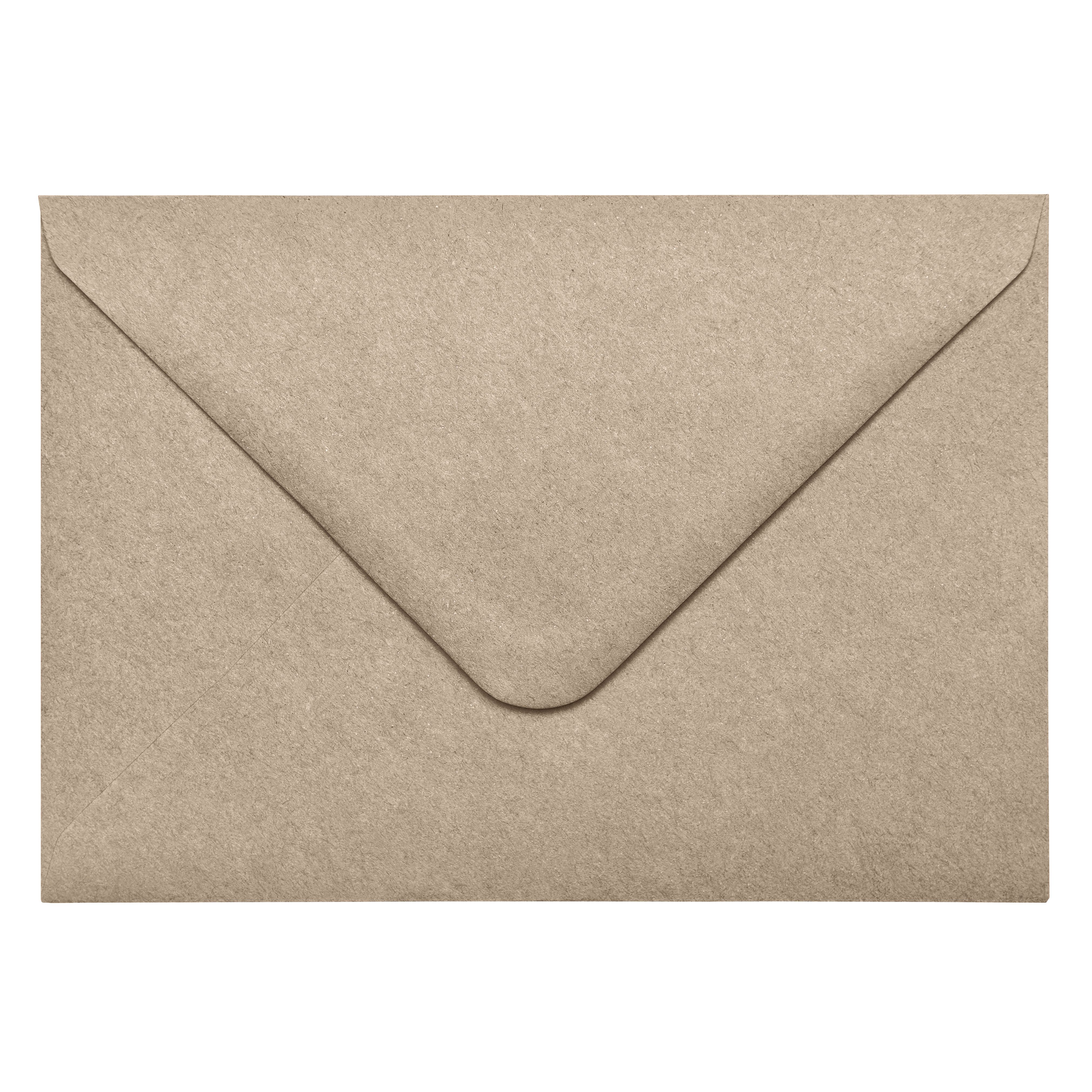 NORDEULE Briefumschlag Kraftpapier Grau, Kuverts mit Nassklebung ohne Fenster im Set