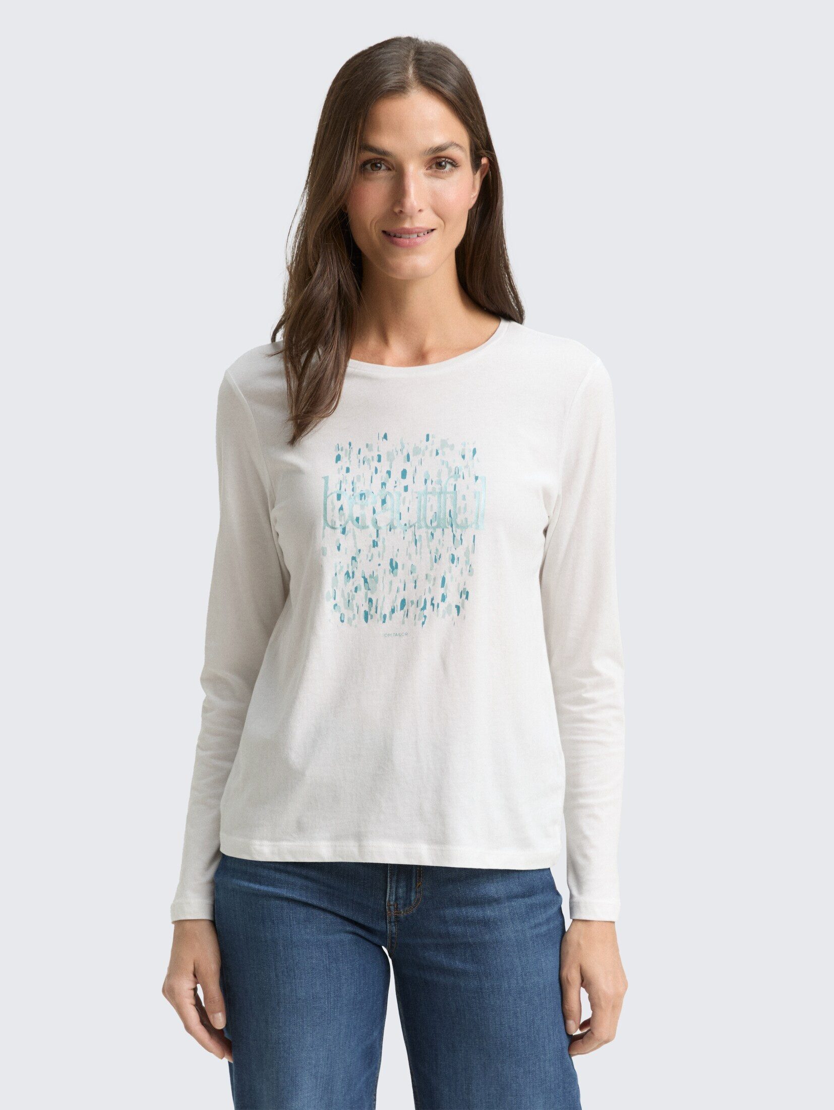 TOM TAILOR Langarmshirt T-Shirt Langarmshirt mit Print