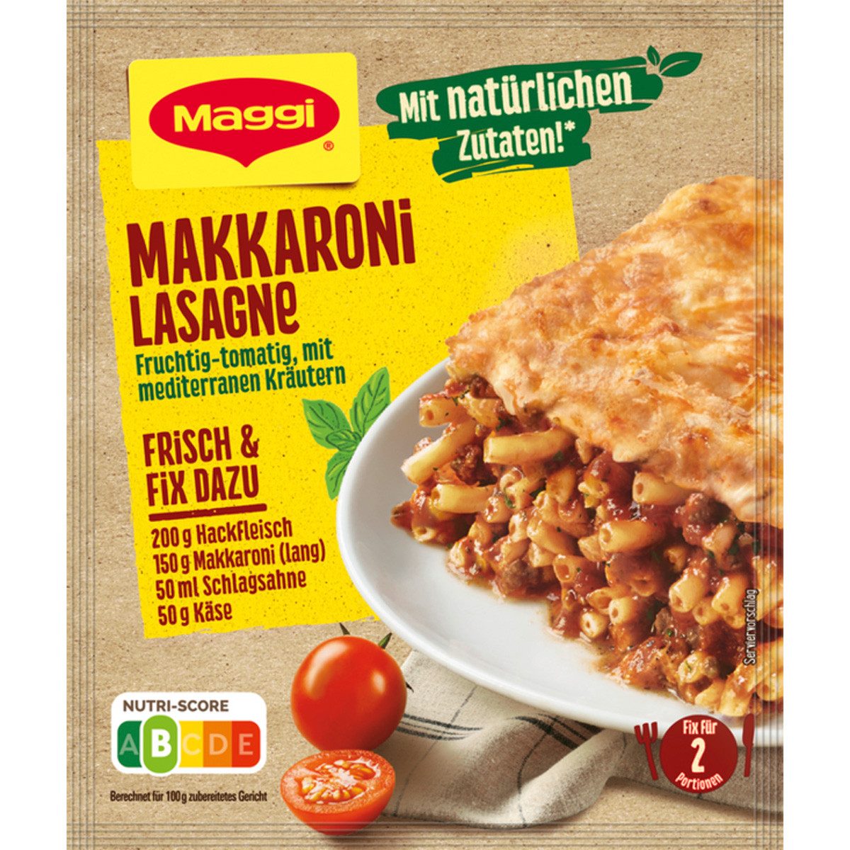 MAGGI Saucen, Maggi Fix für Makkaroni Lasagne fruchtig mit mediterrane Kräutern 40g