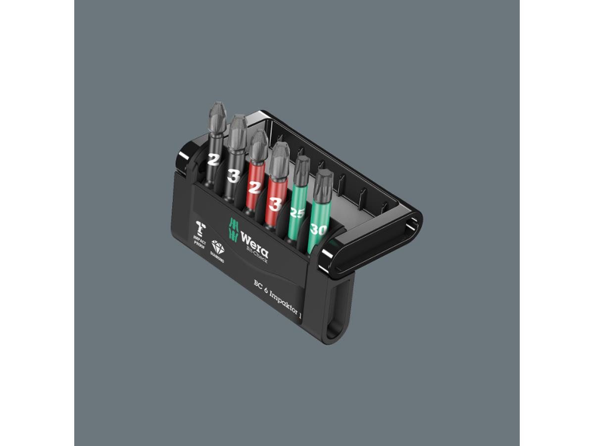 Wera Bit-Set Mini Check Impaktor 4,50 mm, Set, 6-teilig, Impaktor-Technologie, inkl. aufstellbarem Bit-Check
