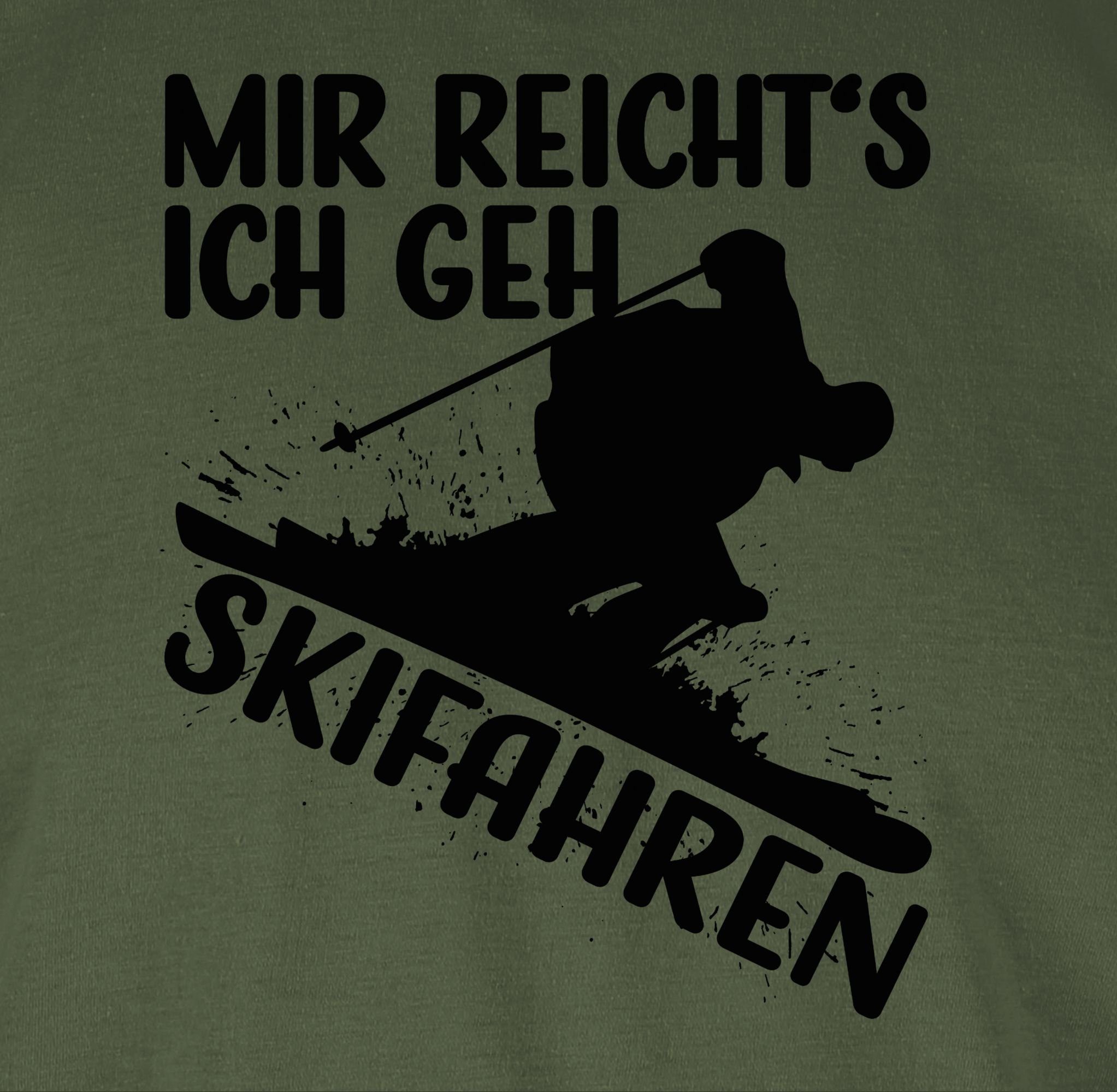 Grün 02 mehr Mir Shirtracer T-Shirt reicht's Skifahren Army ich Ski und geh Snowboard,