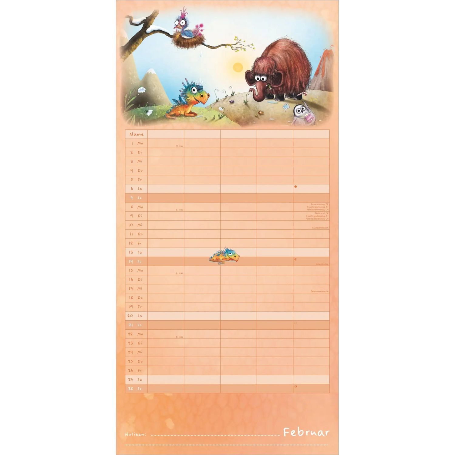DUMONT Wandkalender Familienplaner Furzipups der Knatterdrache 2027