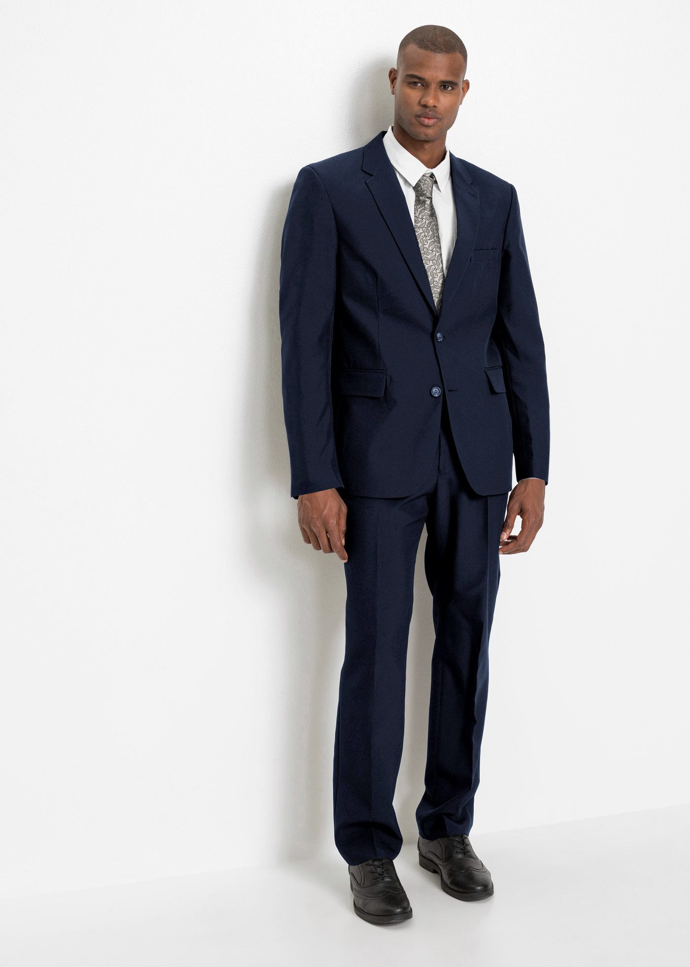 bonprix Anzug (Set, 4-tlg) festlicher Stil, bequeme Passform, aus Polyester und Baumwolle