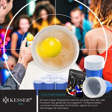 KESSER Klapptisch, Beer Pong Becher Set mit Kartenset 54 Karten, Bierpong