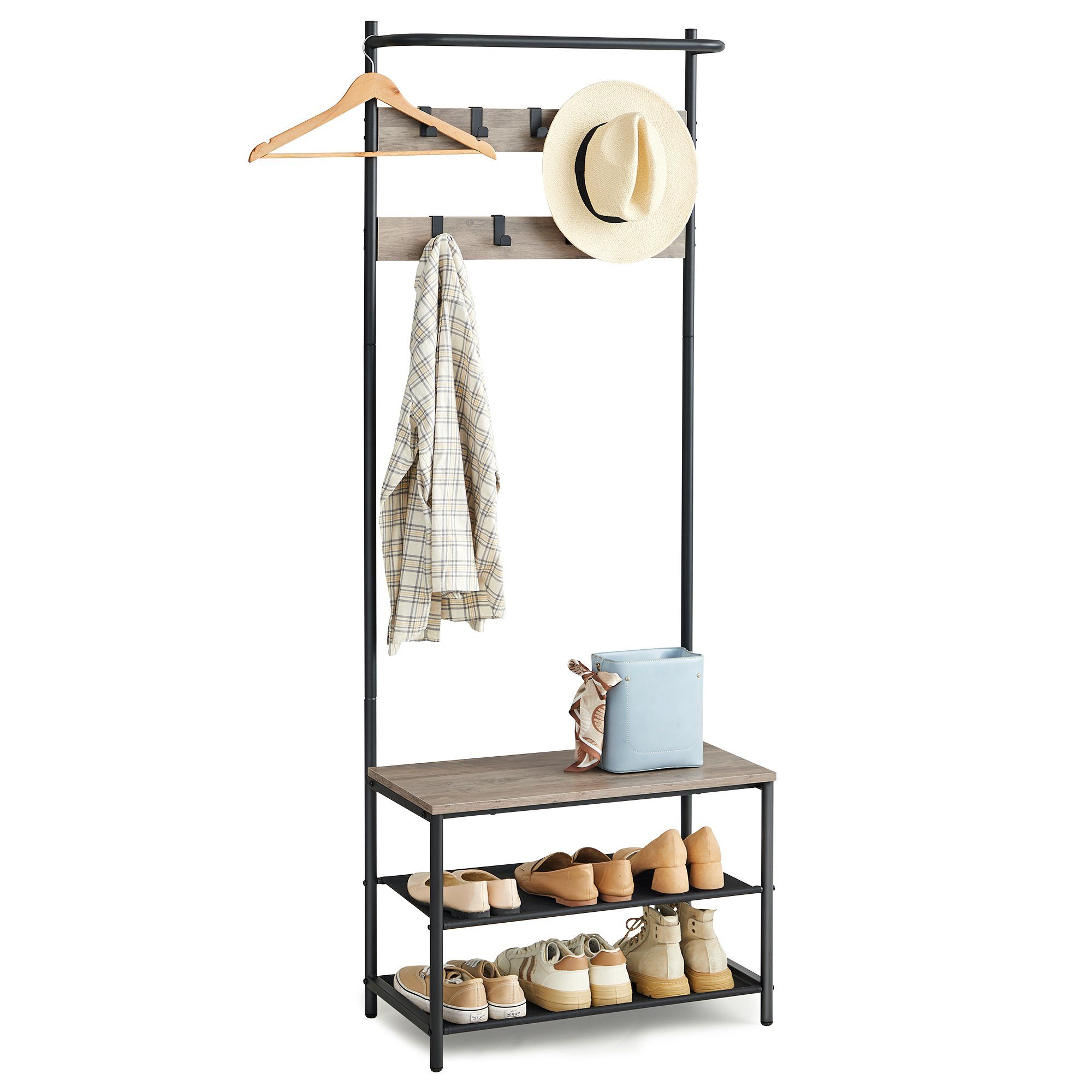 VASAGLE Garderobenständer Garderobe, Kleiderstange, Sitzbank günstig online kaufen