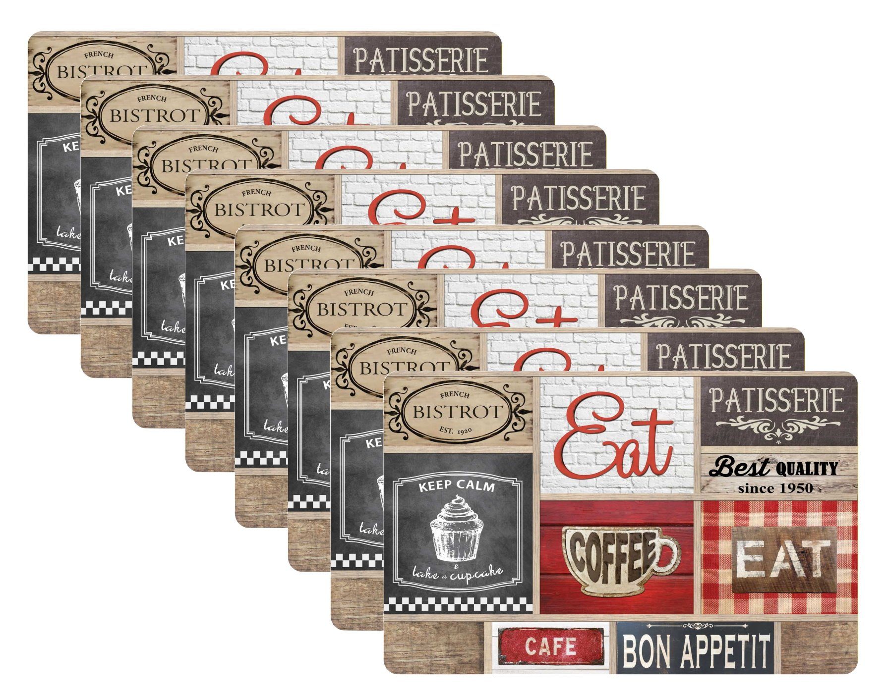 dynamic24 Platzset Coffee Shop, (8-St), Tischset günstig online kaufen