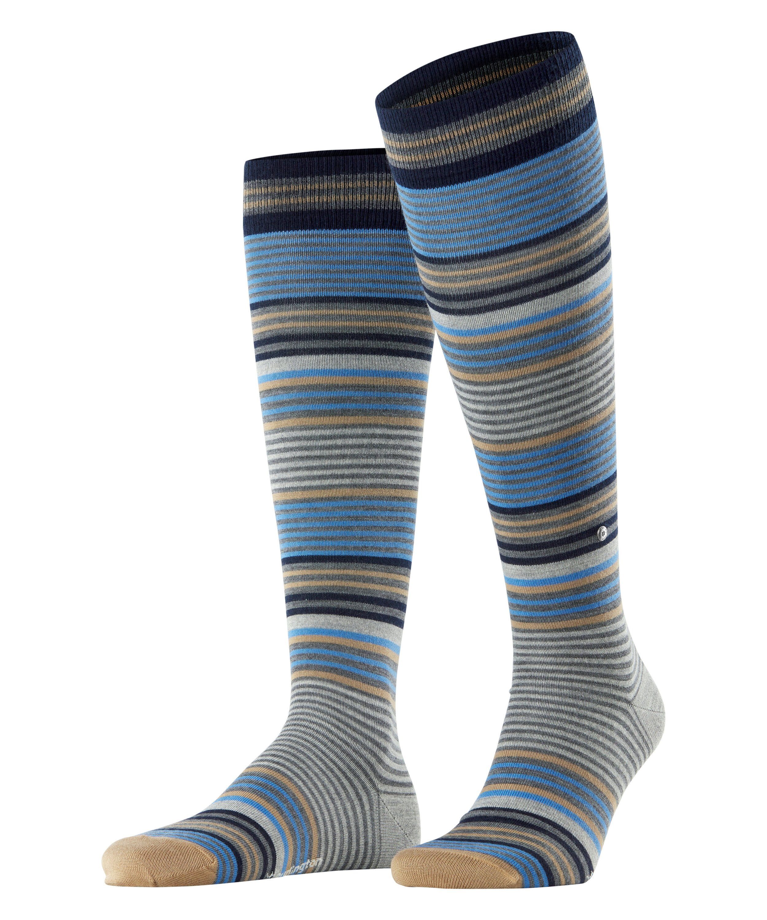 Burlington Kniestrümpfe Stripe (1-Paar) mit hohem Schurwoll-Anteil dark grey (3070)