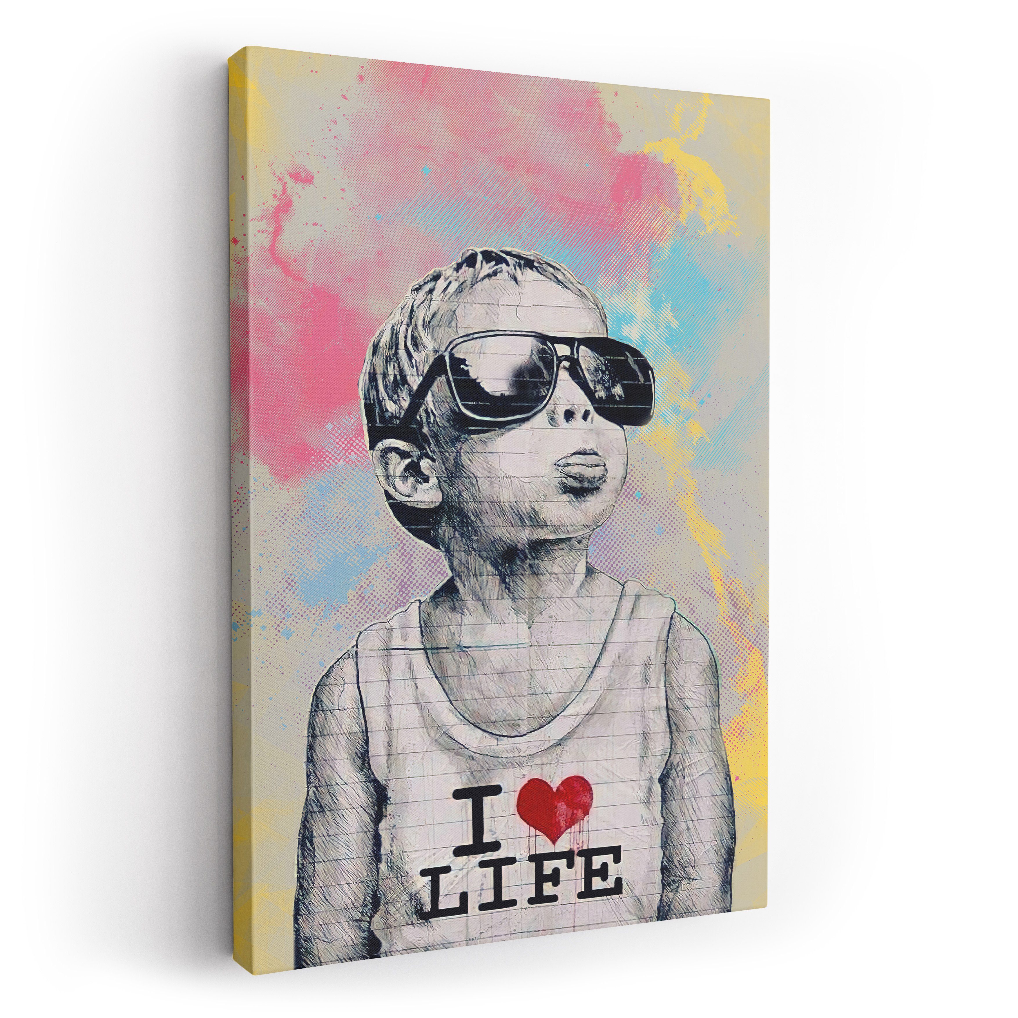 & Bild, Canva XXL-Wandbild Leinwand gerahmte 4 Premium Art, in Größen, ArtMind life, als Wall Love Wandbilder Poster