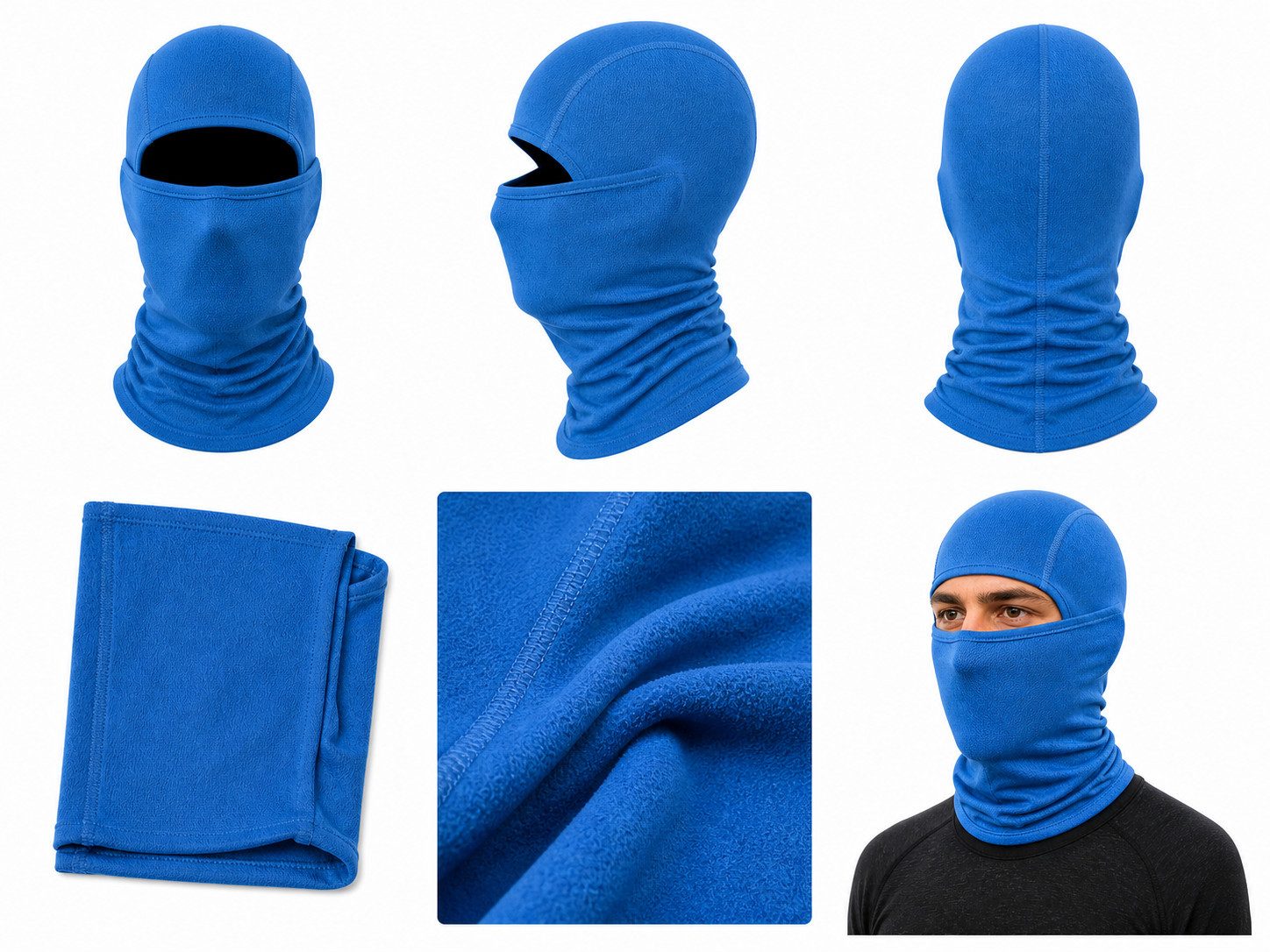 HURTNET Sturmhaube Sturmhaube Winter Balaclava mit Kragen winddicht atmungsaktiv (Einzelartikel Sturmhaube Winter Balaclava mit Kragen elastisch, Sturmhaube Winter Balaclava elastisch winddicht atmungsaktiv) winddicht atmungsaktiv elastisch Kragen Outdoor Winter Maske