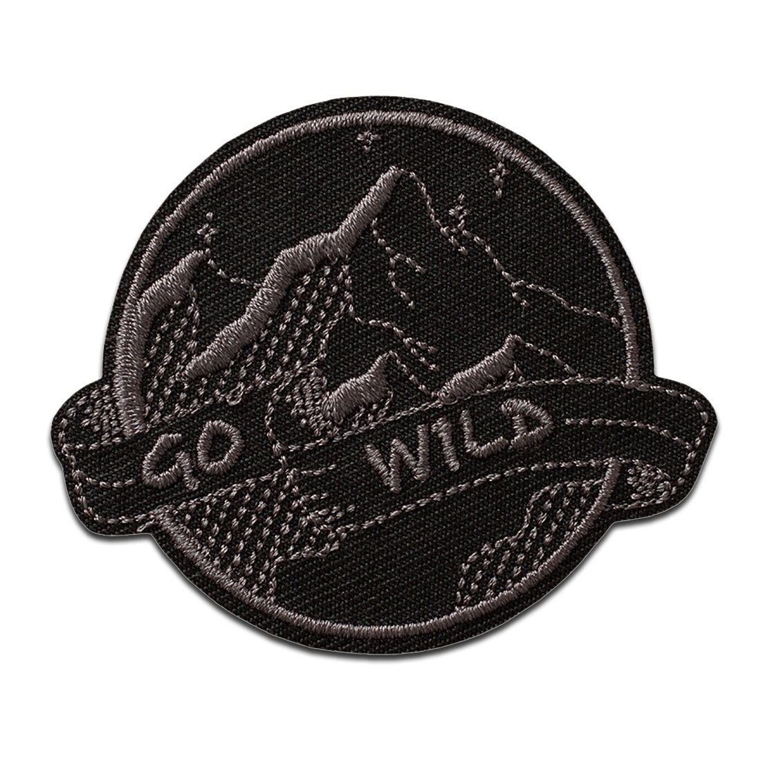 Mono-Quick Aufnäher, Polyester, Go Wild Schwarz - Aufnäher, Bügelbild, Aufbügler, Applikationen, Patches, Flicken, zum aufbügeln, Größe: 5,5 x 6,5 cm