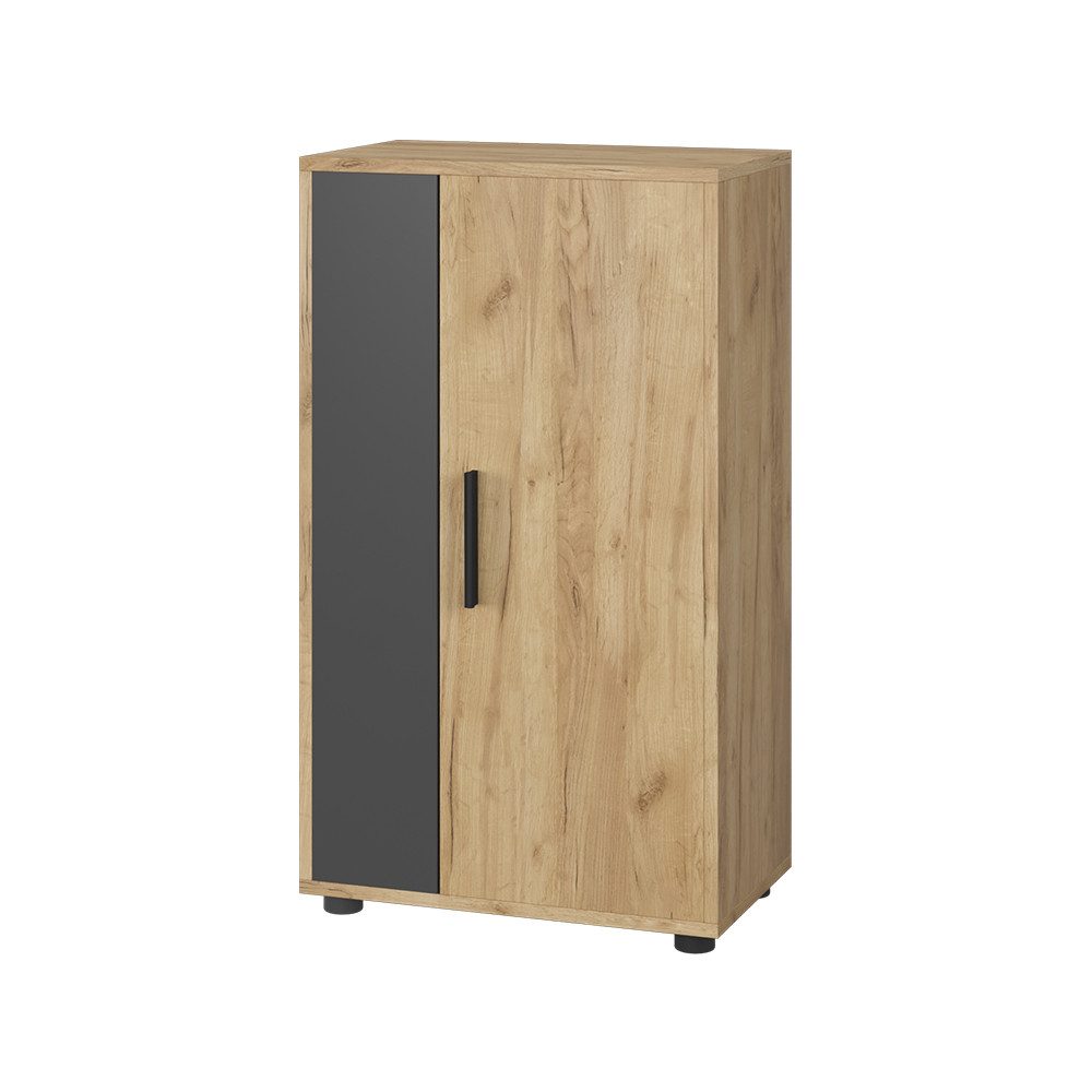 Vicco Kommode Berno, Goldkraft Eiche/Anthrazit, 50.1 x 87.3 cm mit 2 Fächern (1 St)