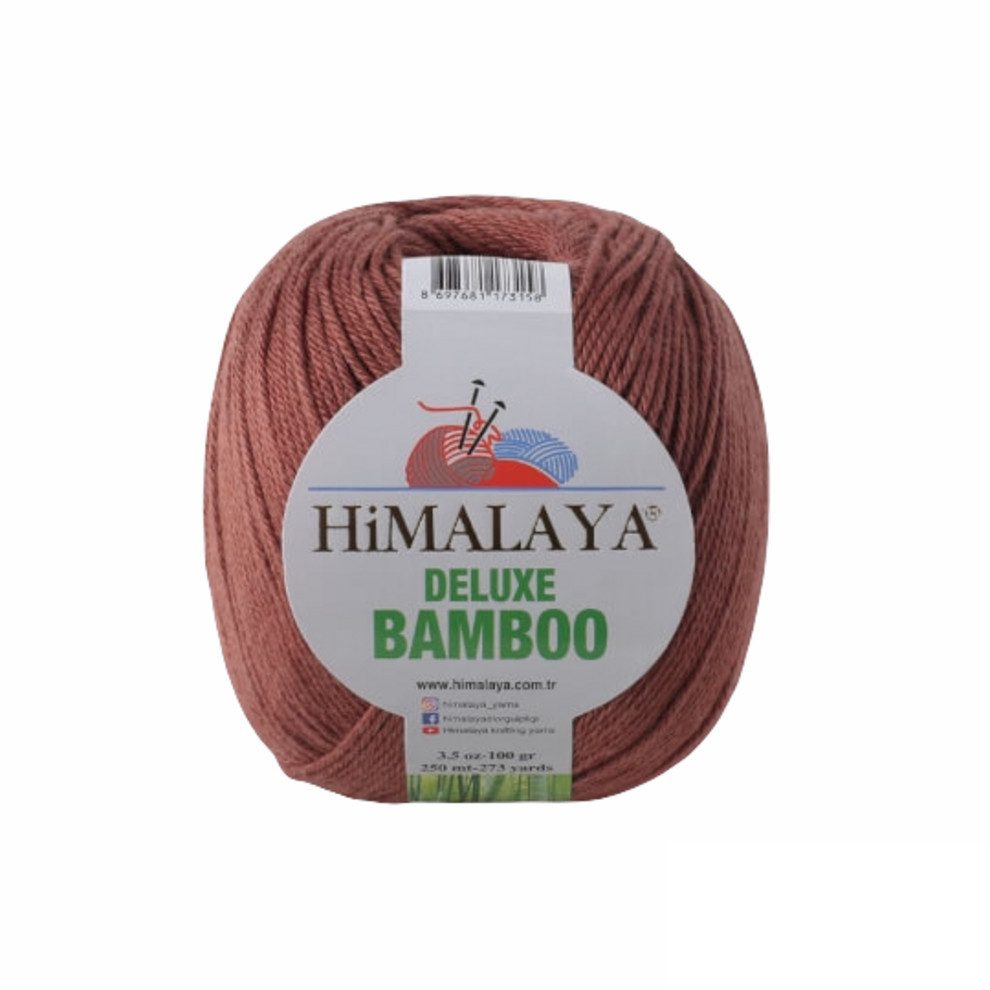 Himalaya Strickfein Himalaya Deluxe Bamboo Wolle Strickgarn 124-38 Braun Rot Häkelwolle