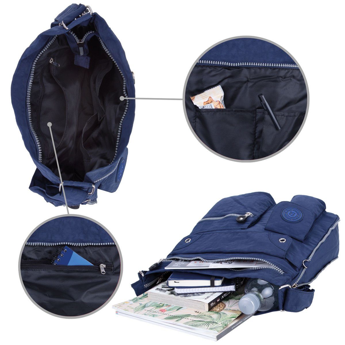 Stauraum Reise Sportive City-Tasche Urlaub compagno Umhänge-Tasche Bag Henkeltasche, mit viel blau Kuriertasche