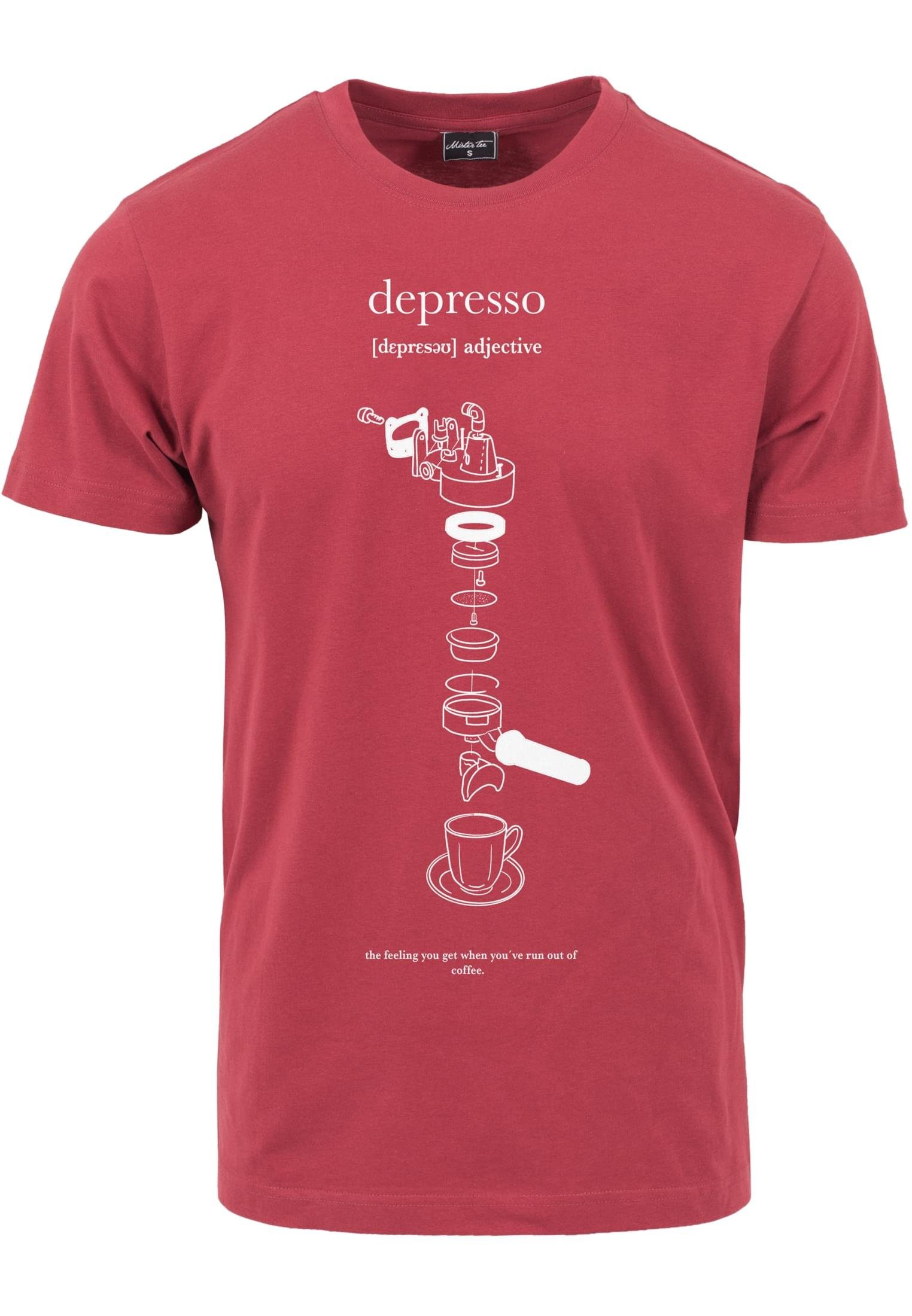 MisterTee Kurzarmshirt Herren Depresso Tee (1-tlg) ruby