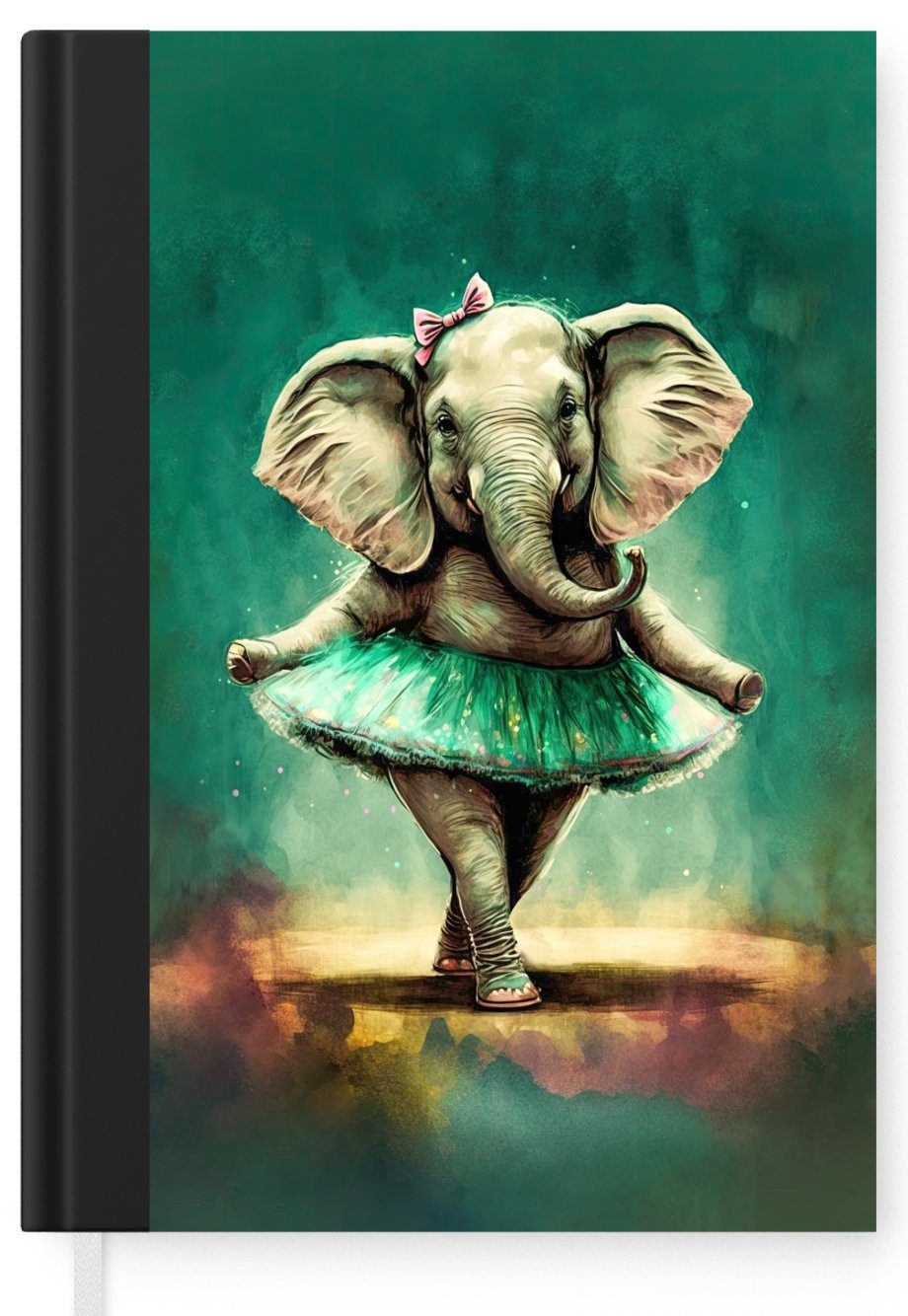 Merkzettel, Farbe Notizbuch Bogen Notizheft, - Porträt Haushaltsbuch Tagebuch, A5, - Ballerina Journal, MuchoWow Elefant - 98 - Kinder, - Seiten,