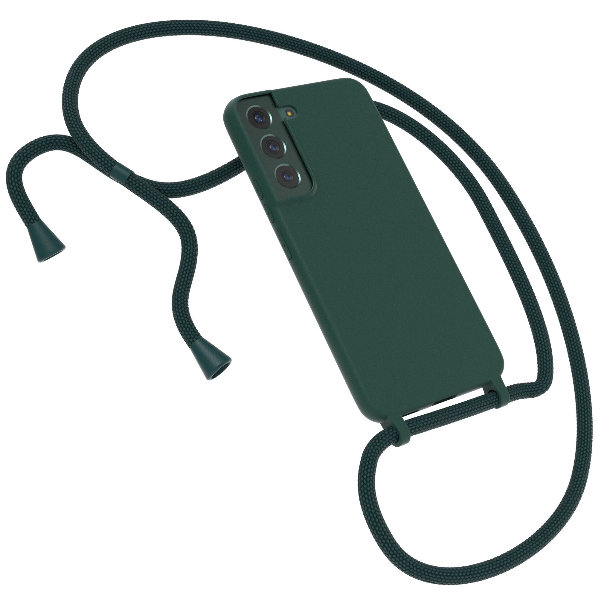 2in1 Handyhülle und Handykette SCHWARZ mit Ösen-Clip und Baumwollkordel für iPhone und Samsung