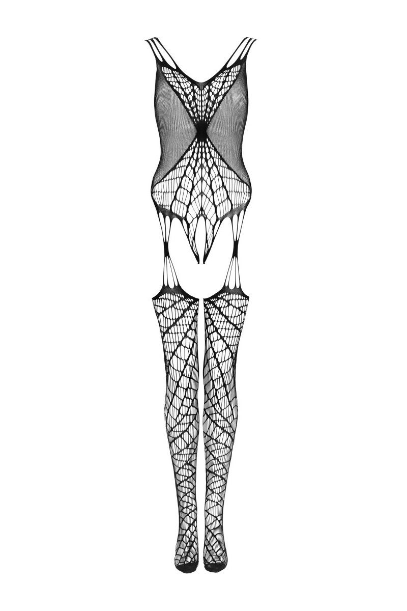 Bodystocking Bodystocking ouvert schwarz Catsuit aus Netz