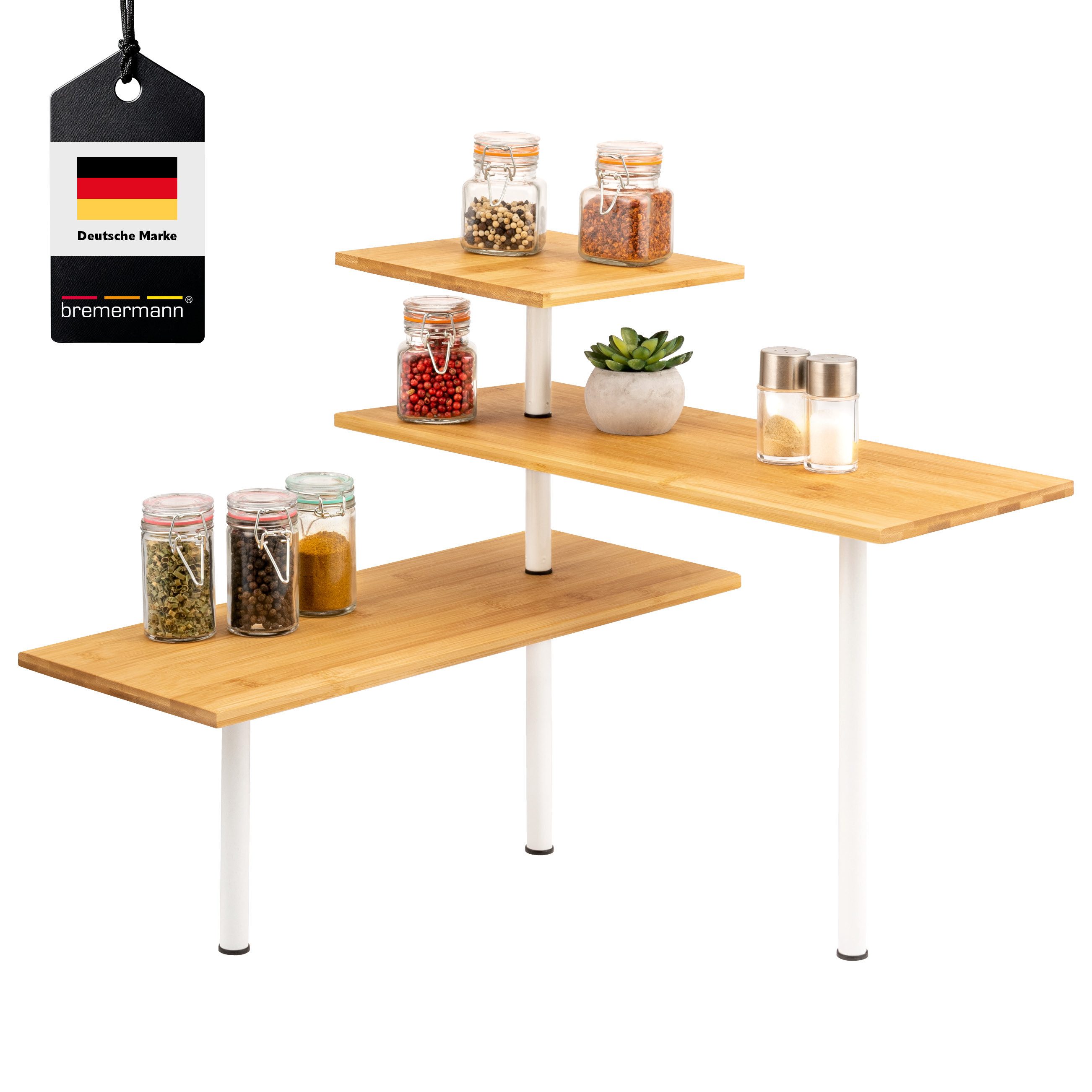 bremermann Küchenregal Bambus-Eckregal, Küchenregal, aus Bambusholz und lac günstig online kaufen