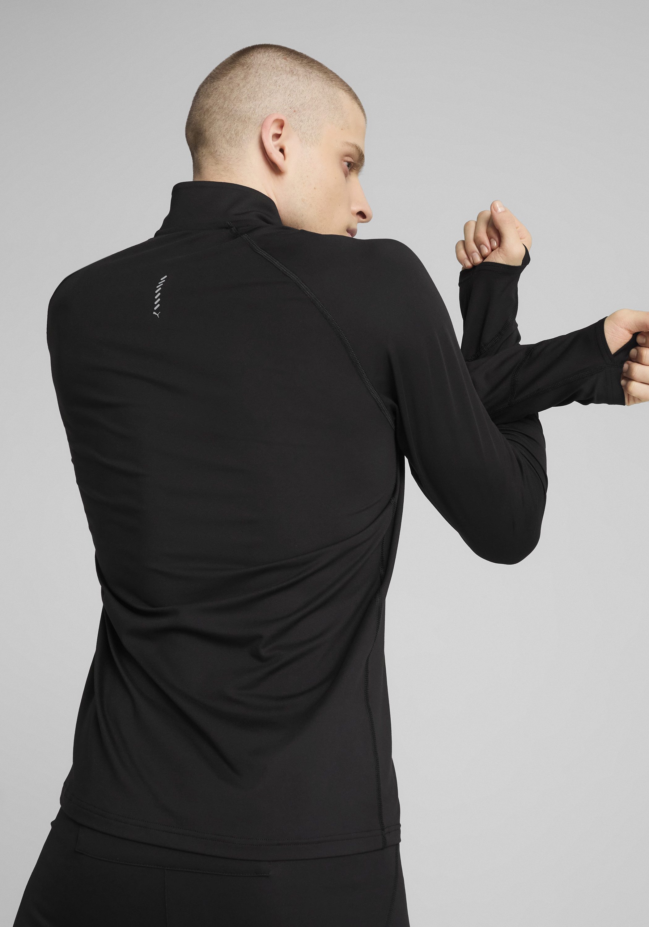 PUMA Laufshirt M RUN VELOCITY CLOUDSPUN 14 ZIP Regular Fit, mit 1/4 Reißverschluss, mit DryCELL-Technologie