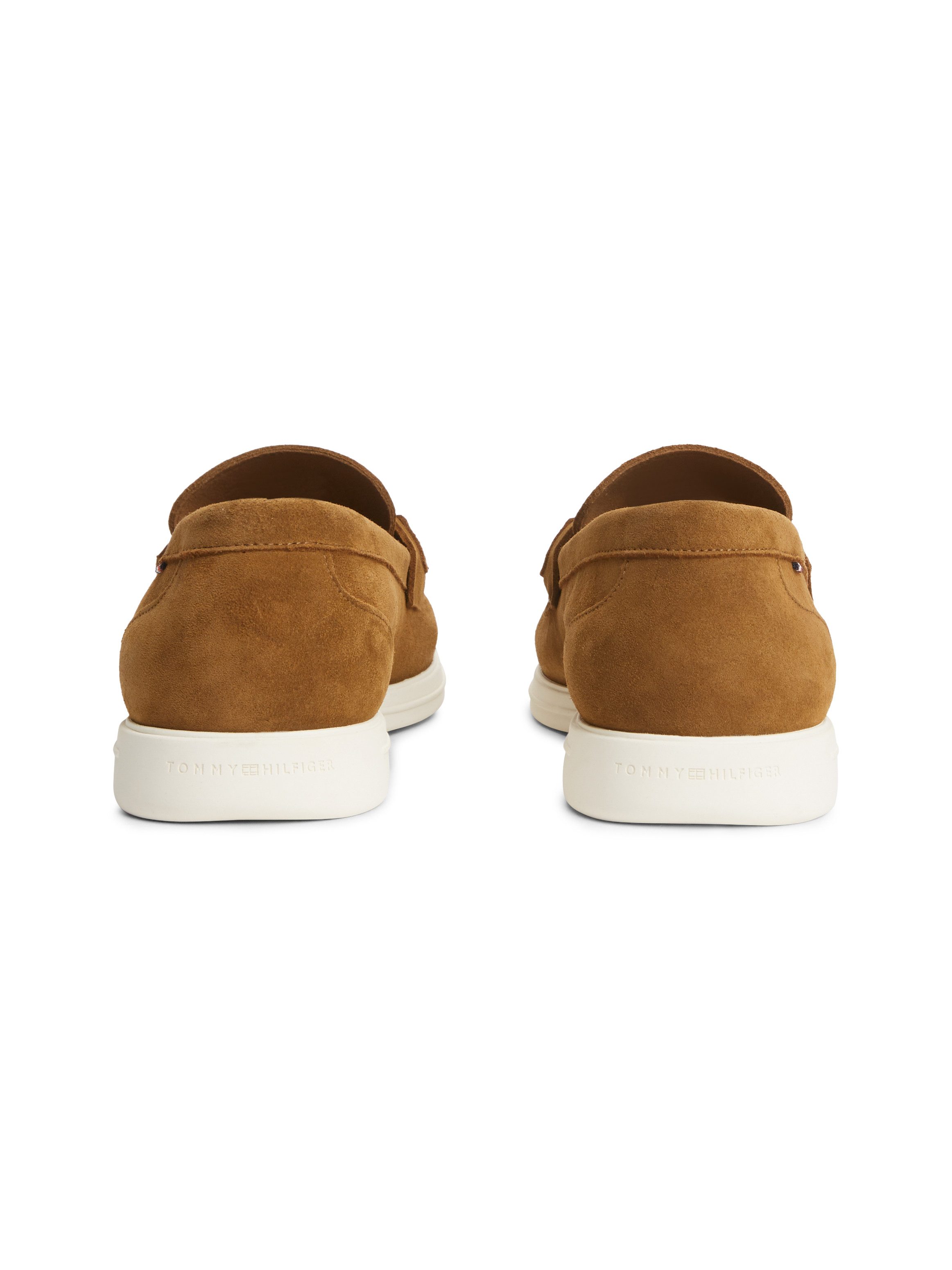Tommy Hilfiger LIGHT SUEDE FLAG HARDWARE LOAFER Loafer Slipper, Schlupfschuh, mit modischem Zierriegel und Ziernähten