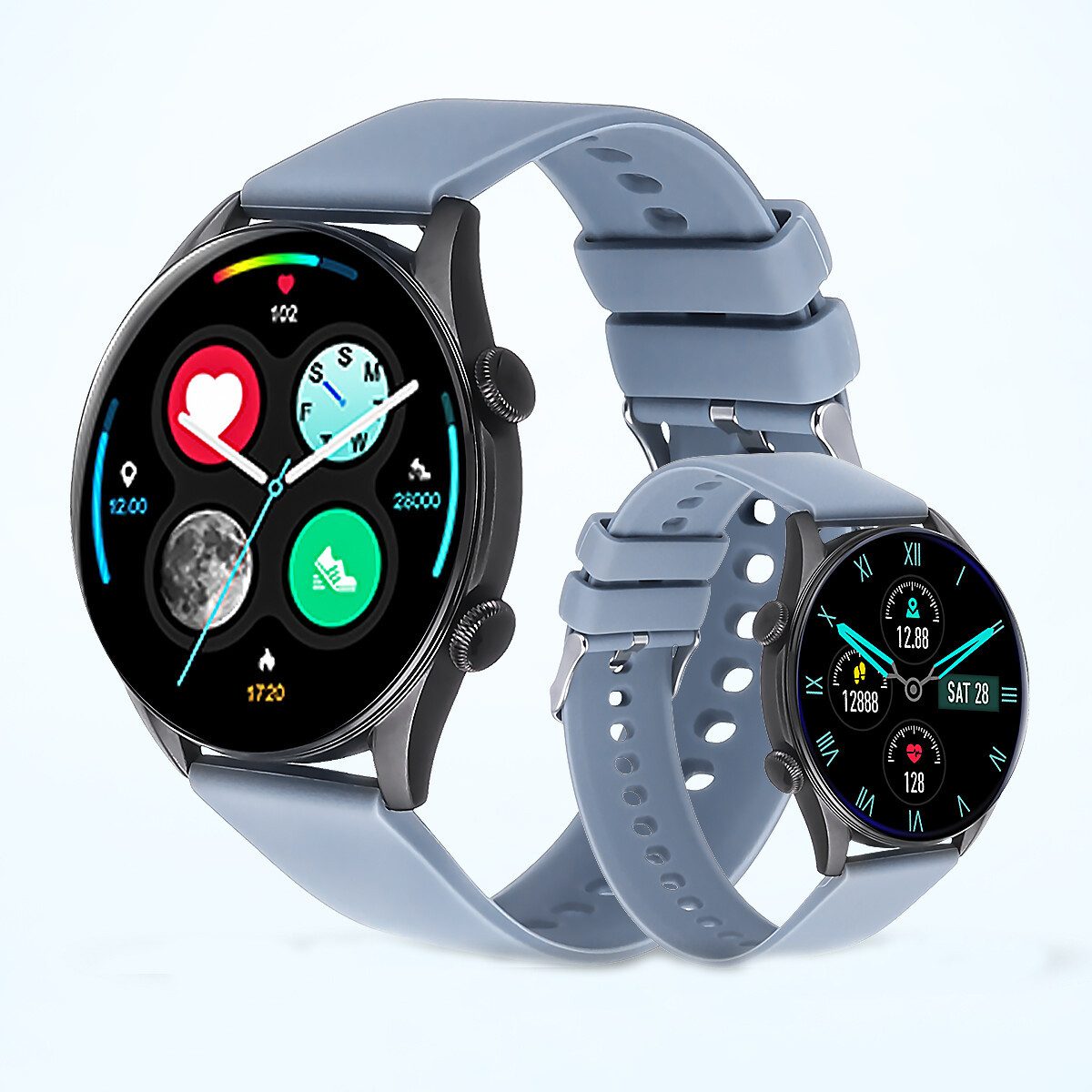 ombar Smartwatch Damen Herren,1,9 Zoll Touchscreen Fitnessuhr Smartwatch (Fitnessuhr mit Telefonfunktion/WhatsApp Notiz,Smartwatch Fitness Tracker Uhr IP67 Wasserdicht,1.70" HD Voll Touchscreen Fitnessuhr Tracker mit Blutsauerstoff/Pulsmesser/Sportuhr/Schrittzähler/Schlafmonitor Aktivitätstracker usw für iOS/Android Uhren Watch cm cm/1,9 Zoll)