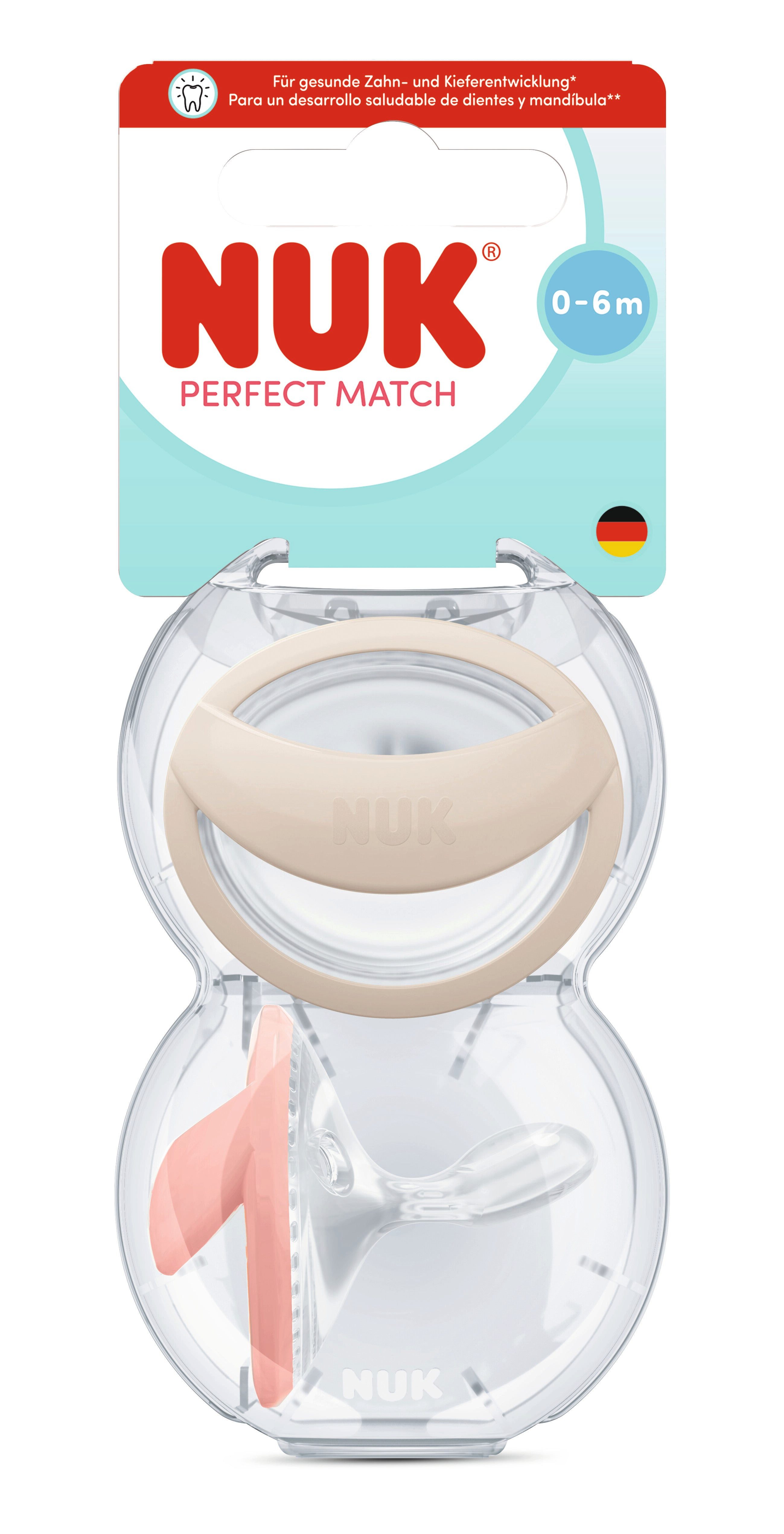 NUK Schnuller Perfect Match Silikon 2er inkl. Schnullerbox, Für eine intakte Stillbeziehung