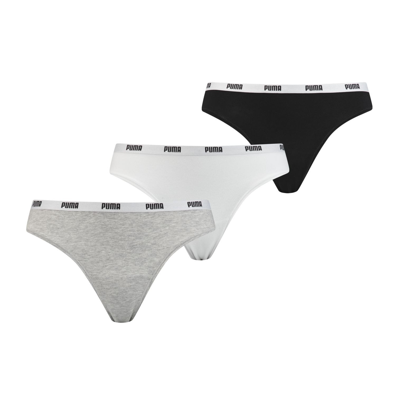 PUMA BODYWEAR String Comfort Cotton Stretch (Set) Webgummibund, Logo