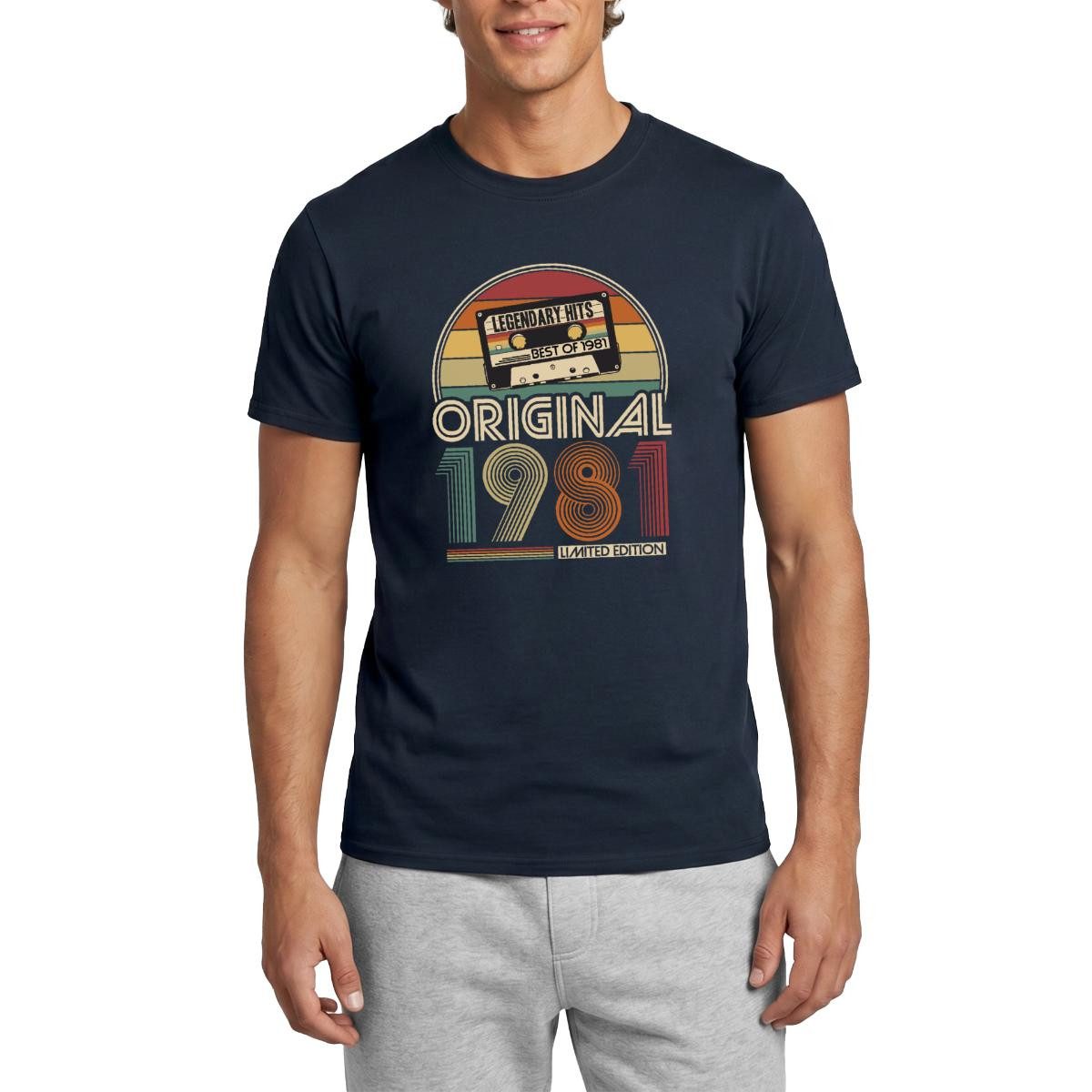 T-Shirt 1981 Jahrgang Mixtape Kassette Retro Männer T-Shirt