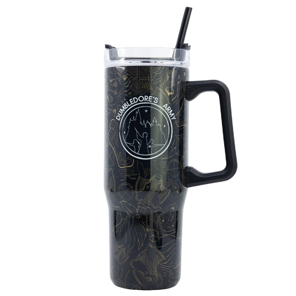 Harry Potter Trinkflasche Isolierter XL-Trinkbecher mit Griff und Drehverschluss – 940 ml, Edelstahl