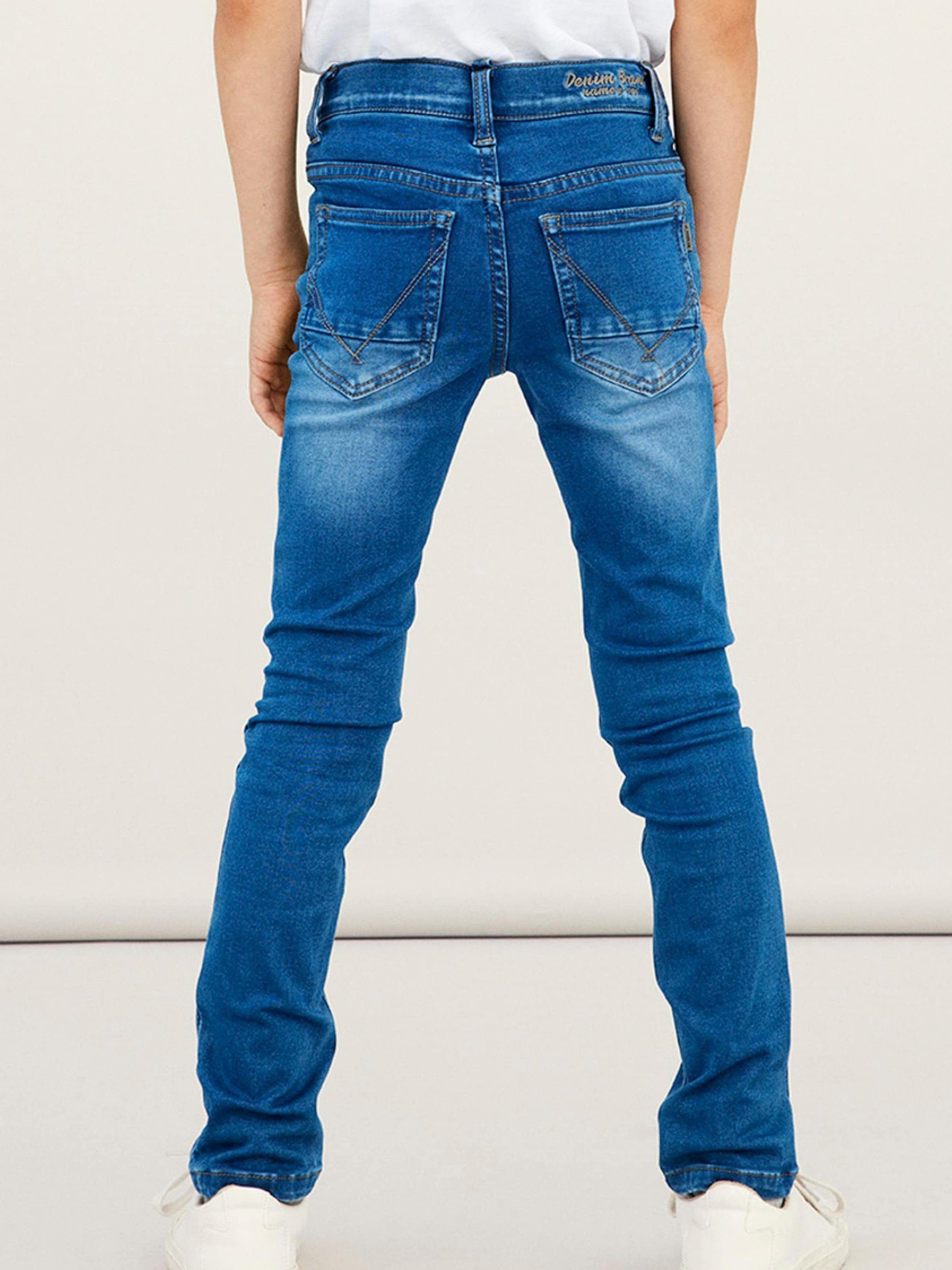 (1-tlg) Theo It medium blue denim Name Slim-fit-Jeans