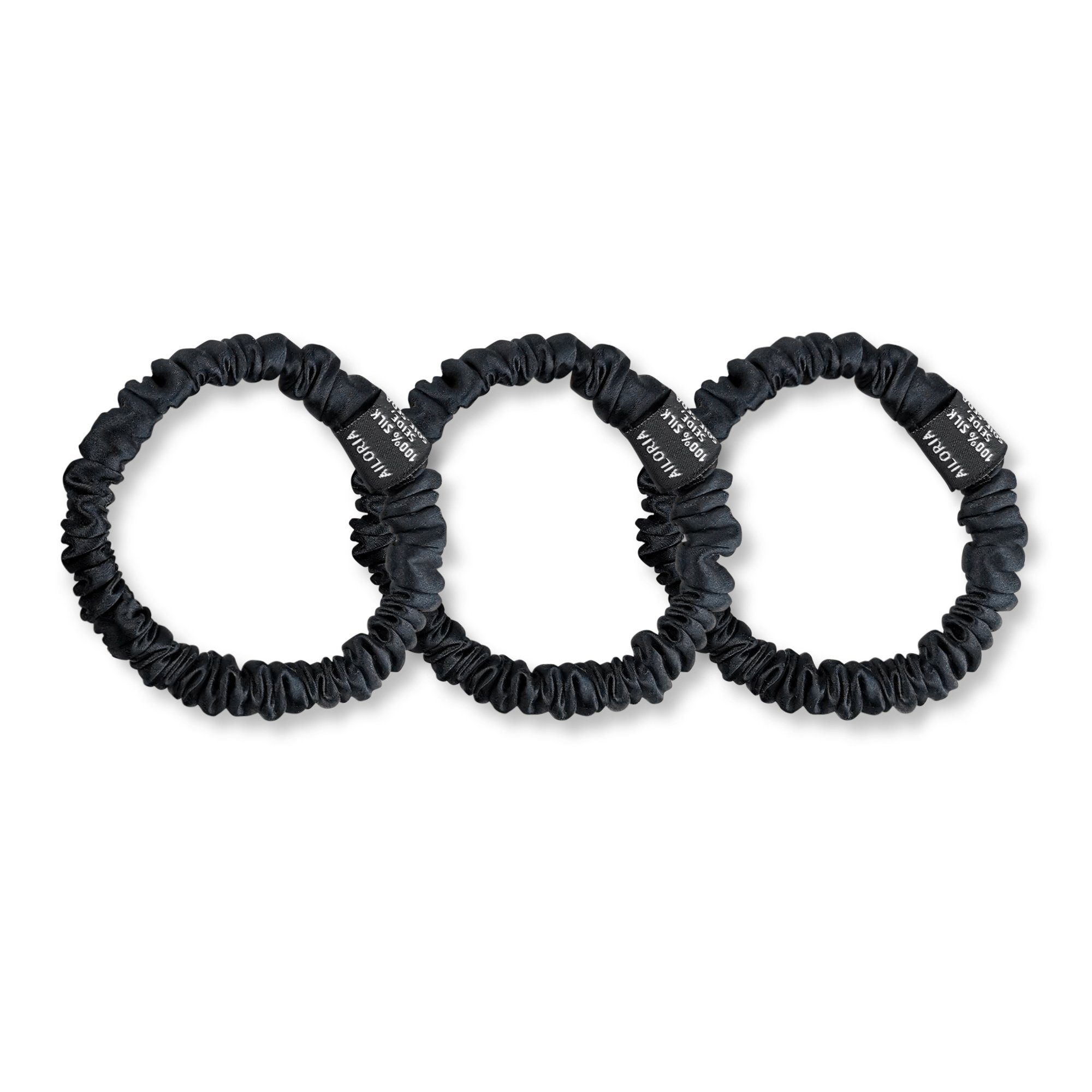 AILORIA Haargummi DOUX Set 3 Scrunchies S aus Seide, Luxuriöses Set aus drei Haargummis