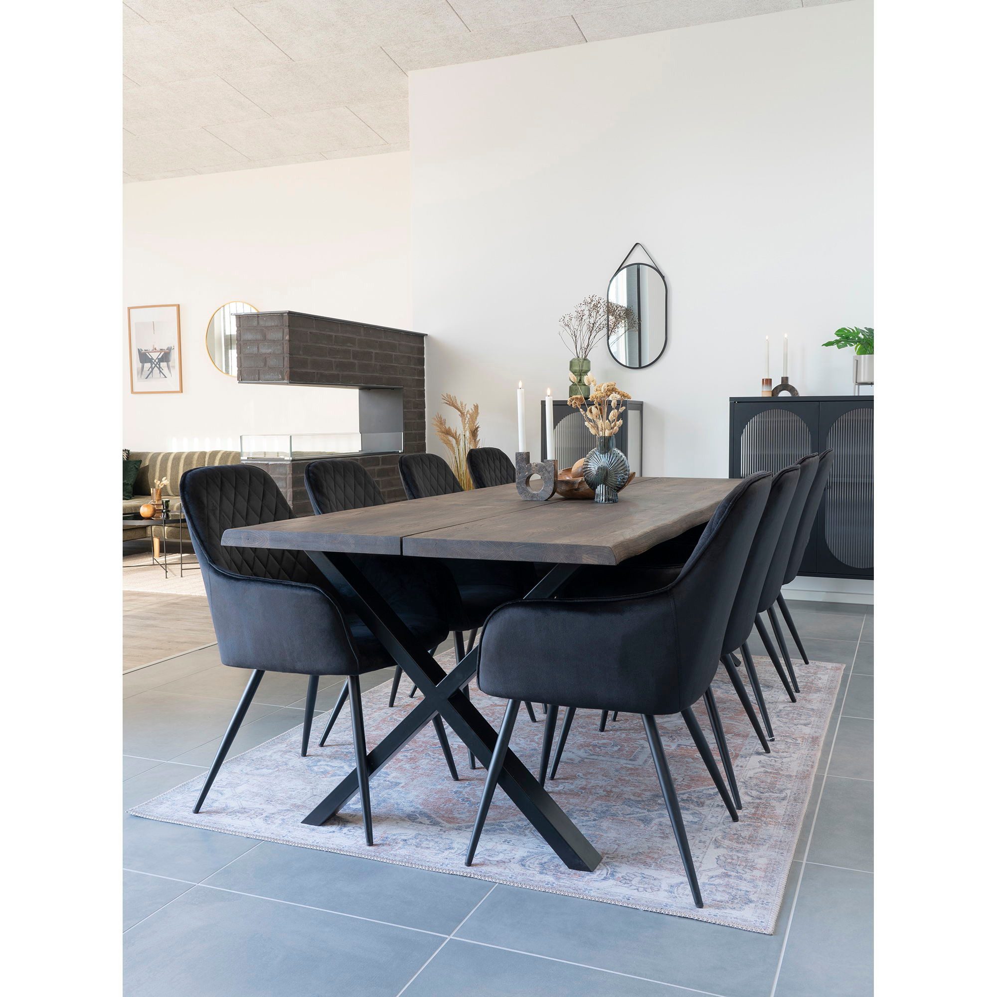 tinkaro Spiegel Trapani Stahl Kunstleder 35x60 cm Schwarz (1-St), Wandspiegel aus Stahl für die Wandmontage in verschiedenen Wohnräumen
