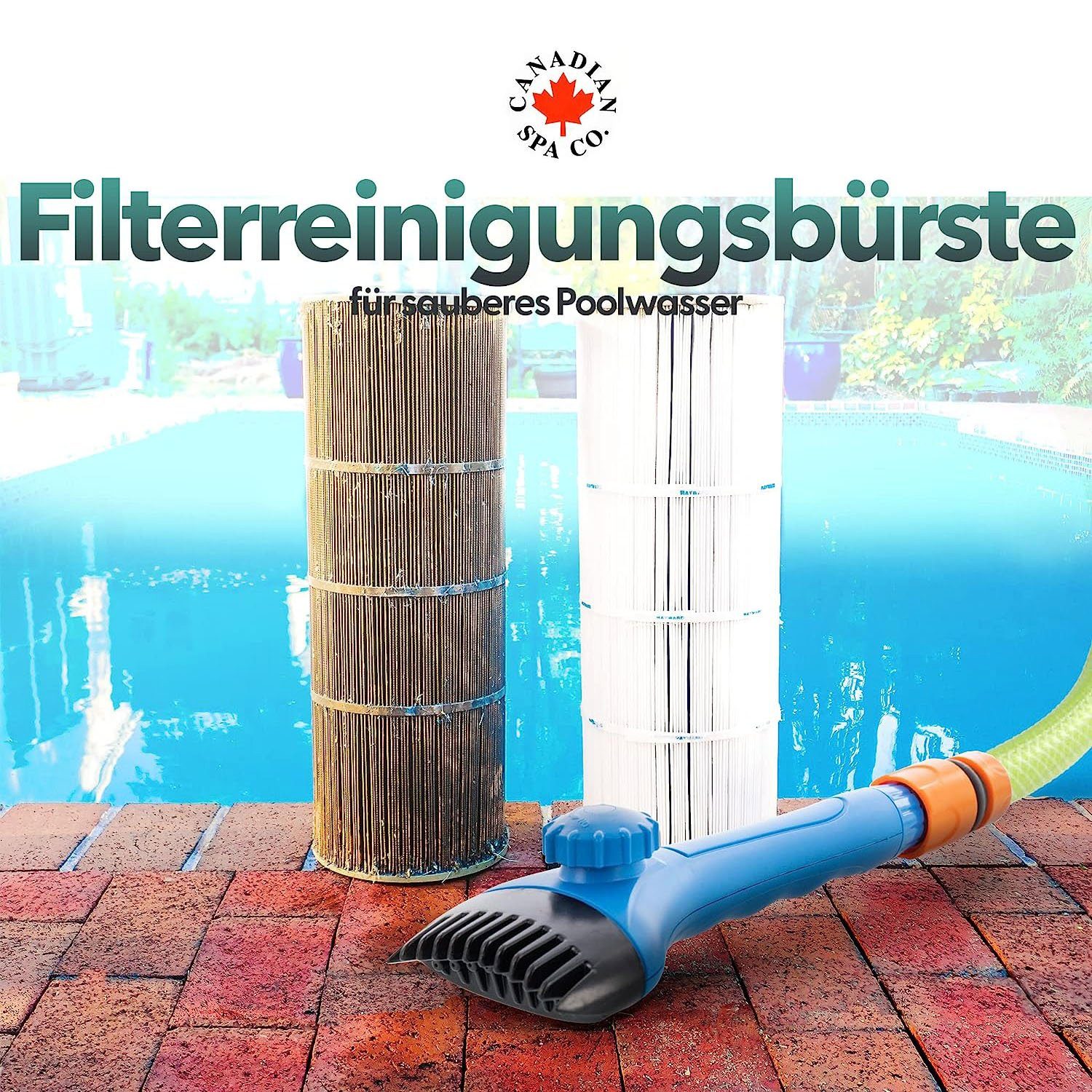 Canadian Spa GmbH Poolpflege Filterreinigungsbürste, mit abnehmbarem Bürstenkopf und Schlauchanschluss