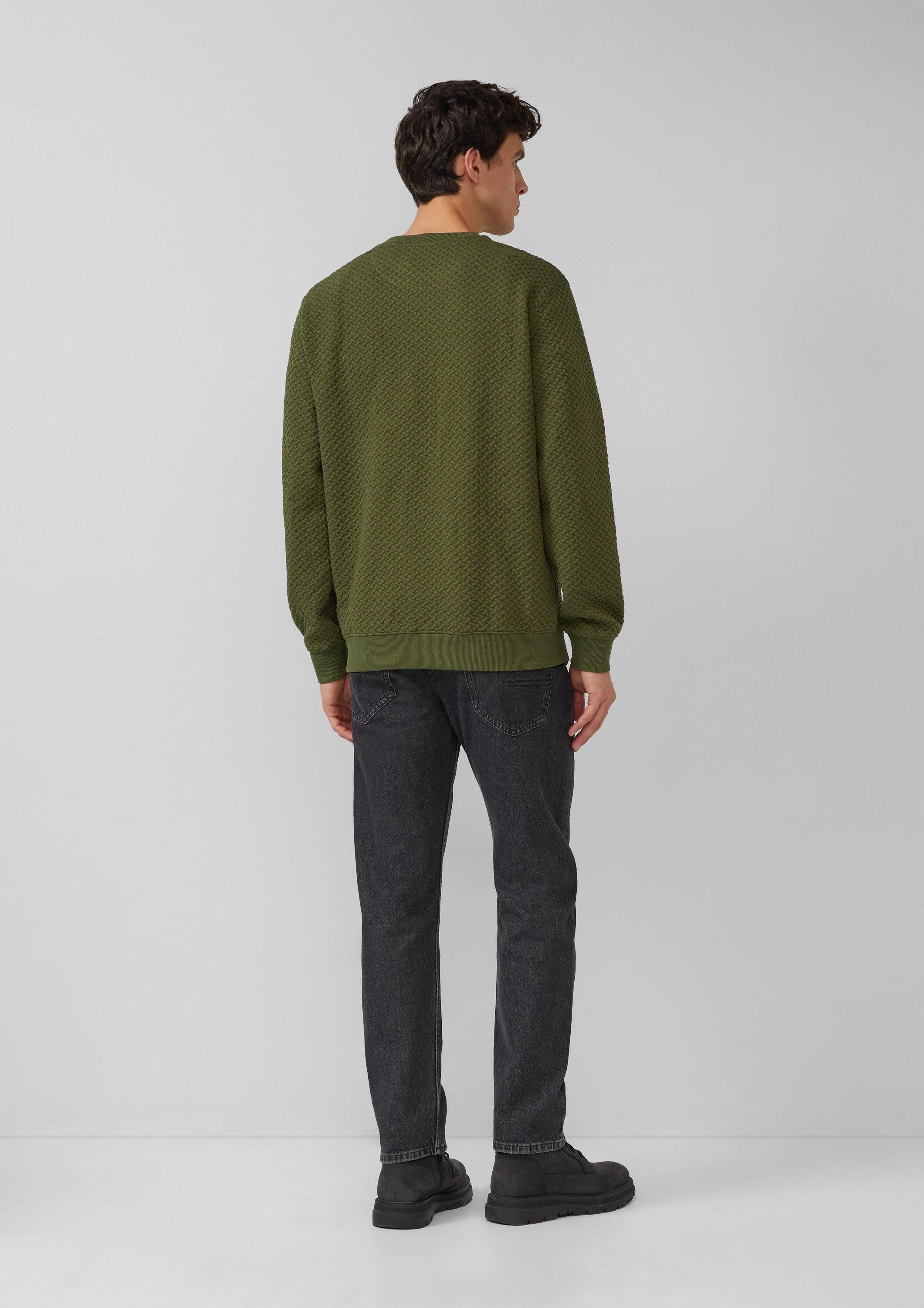 s.Oliver Sweatshirt Sweatshirt Strukturiertes Sweatshirt mit Crew Neck