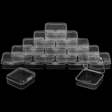Belle Vous Aufbewahrungsbox Stapelbare Kunststoffboxen mit Deckel Set (28 Stück), Clear Plastic Boxes with Lid Set (28 pcs) - Stackable Acrylic Boxes