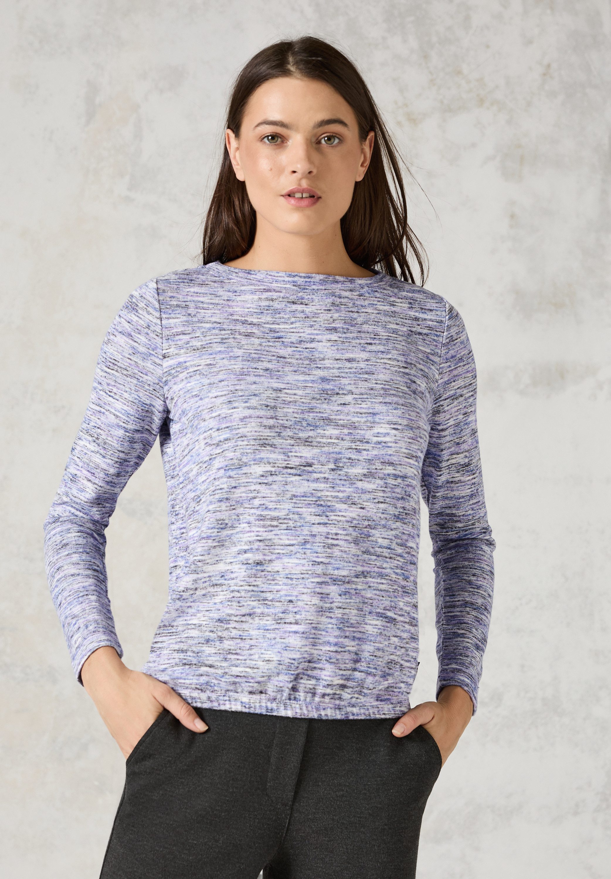 CECIL Strickpullover meliert, mit U-Boot-Ausschnitt günstig online kaufen