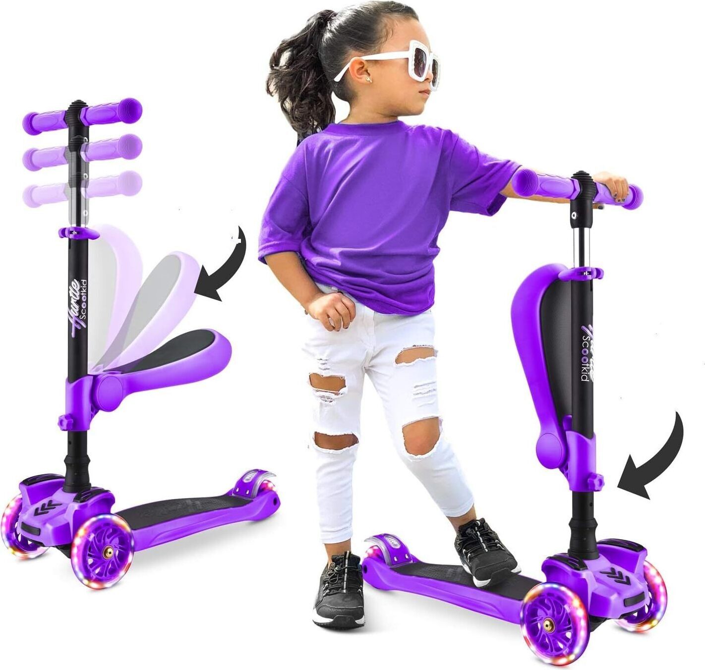 Dreiradscooter Kinderroller, Scooter Kinder, Kinderroller ab 1-14 Jahre, Cityroller