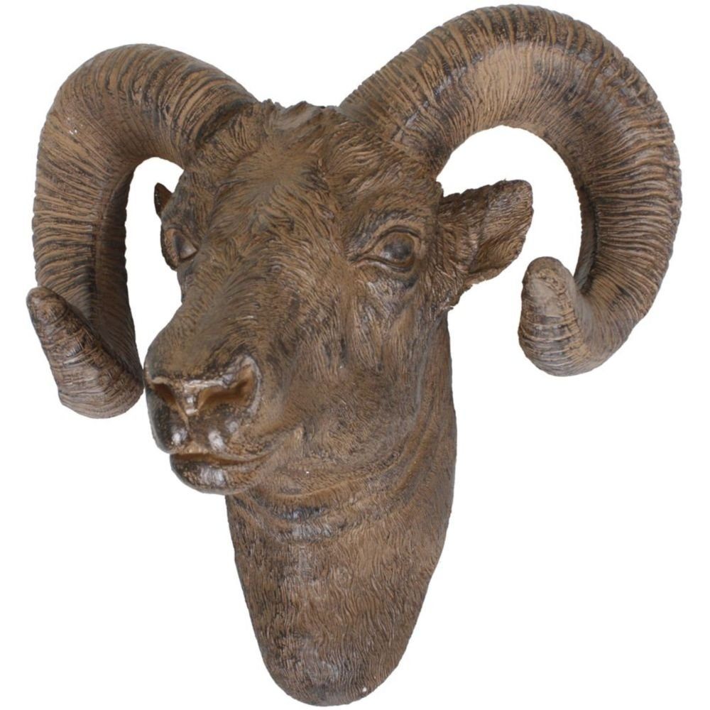 Harms Import Dekogeweih aus Polyresin in Antik-Braun. Abmessungen (LxBxH) 46x52x36 cm