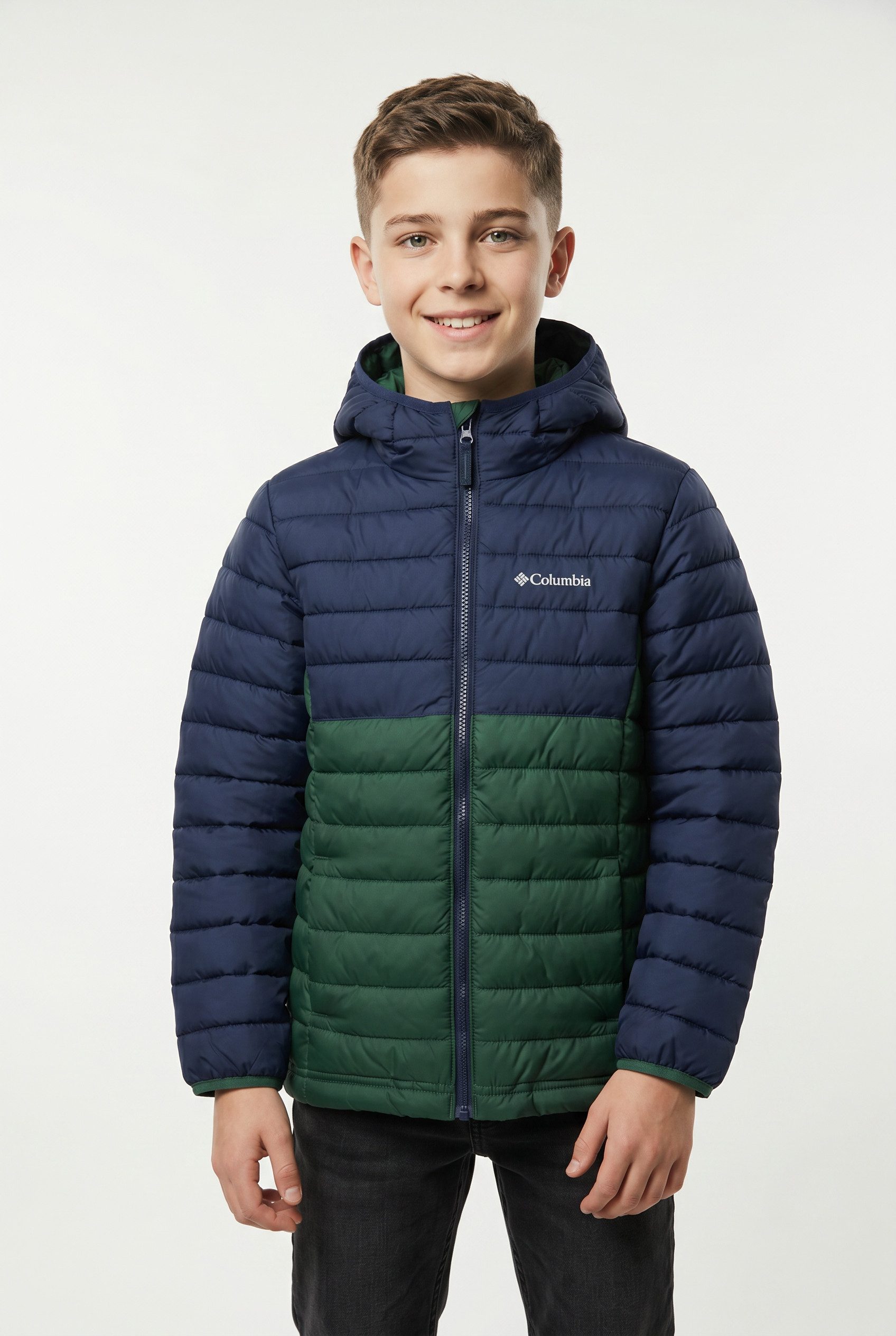 Columbia Steppjacke Powder Lite II Hooded Jacket mit hochschließendem Kragen, wasserabweisend, windabweisend