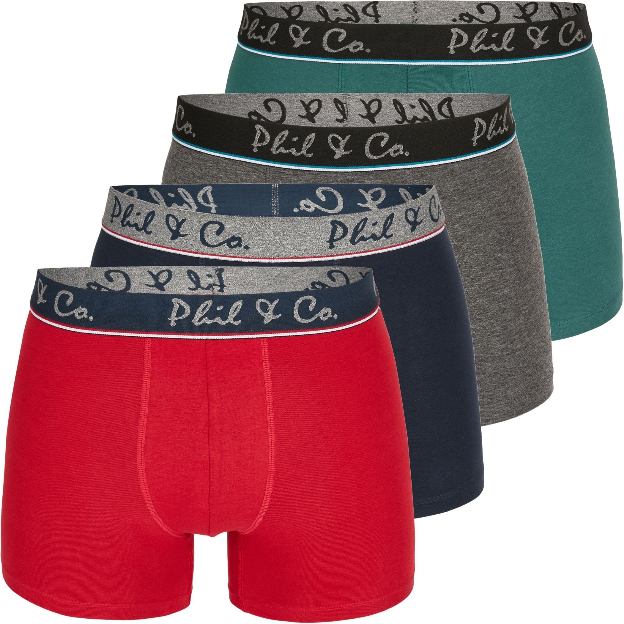 Phil & Co. Boxershorts 4er Pack Phil & Co Berlin Jersey Boxershorts Trunk Short Pant FARBWAHL (1-St) DESIGN 20